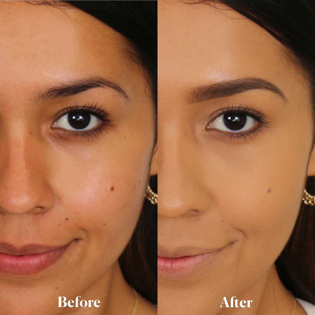 Before and after results of using Laura Mercier Translucent Loose Setting Powder variant: Honey