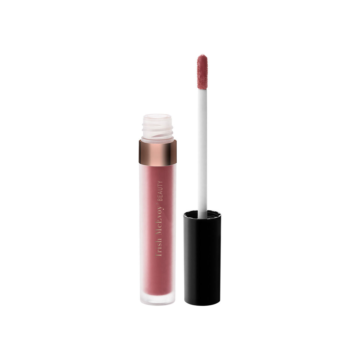 Image of an open Trish McEvoy Easy Lip Gloss variant: Innocent (Dusty Rose)
