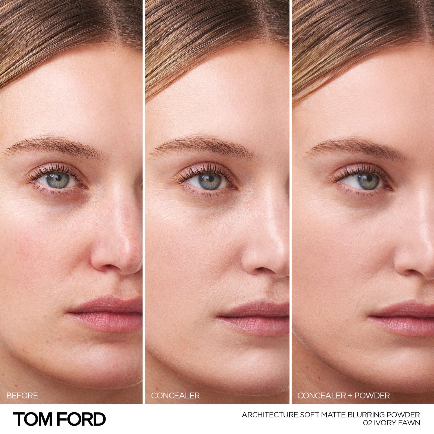 Model image of Tom Ford Architecture Soft Matte Blurring Powder variant: Ivory Fawn