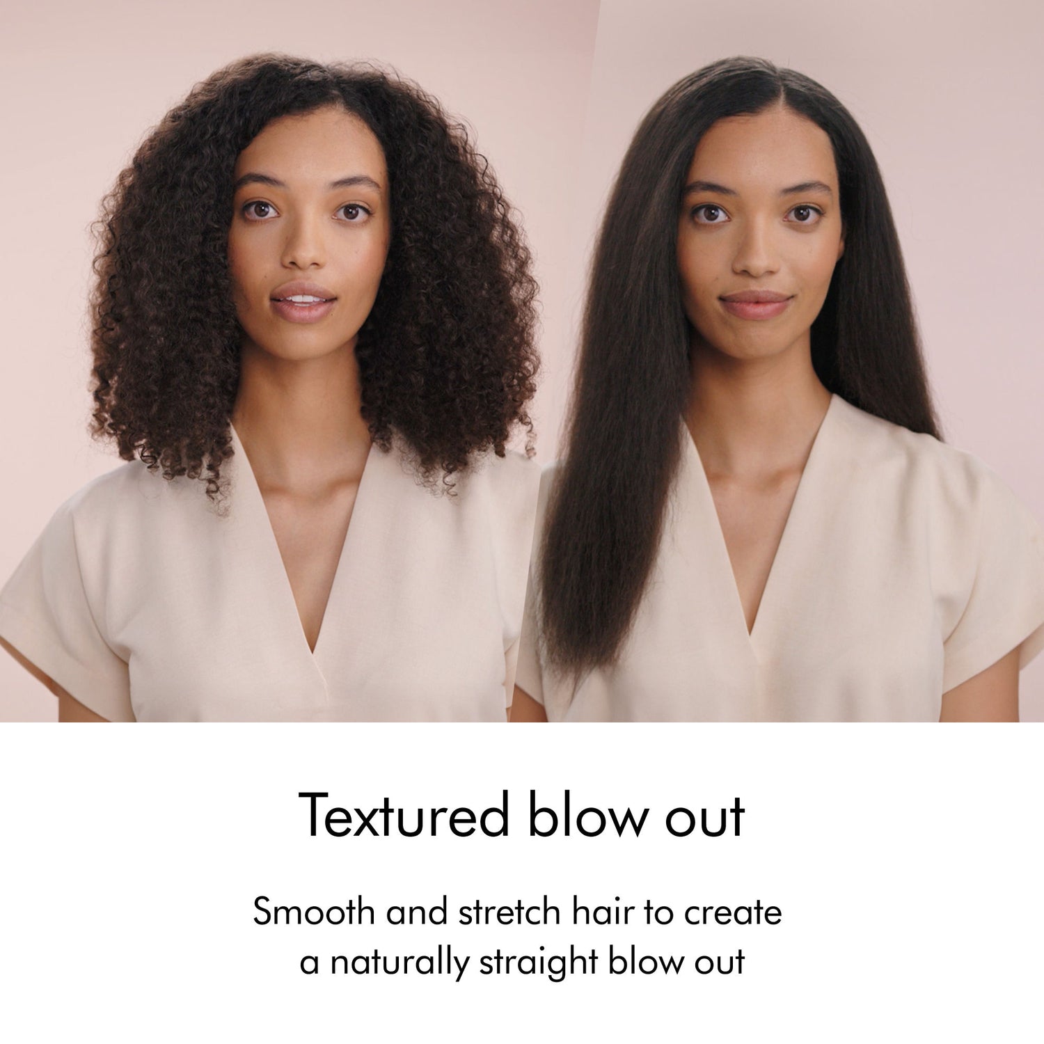 Before and after results of using Dyson Airstrait Straightener variant: Jasper Plum (Limited Edition)