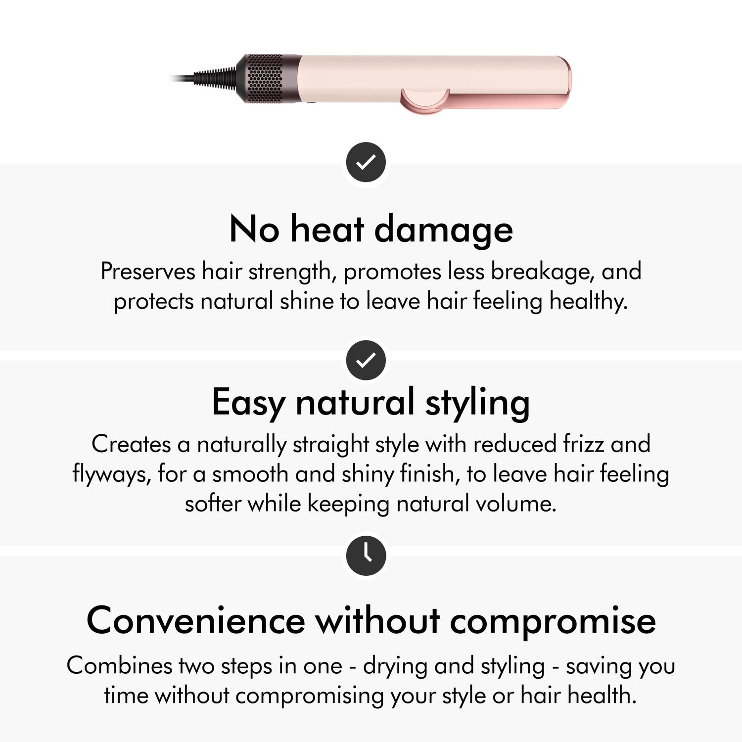 Lifestyle image of Dyson Airstrait Straightener variant: Jasper Plum (Limited Edition)