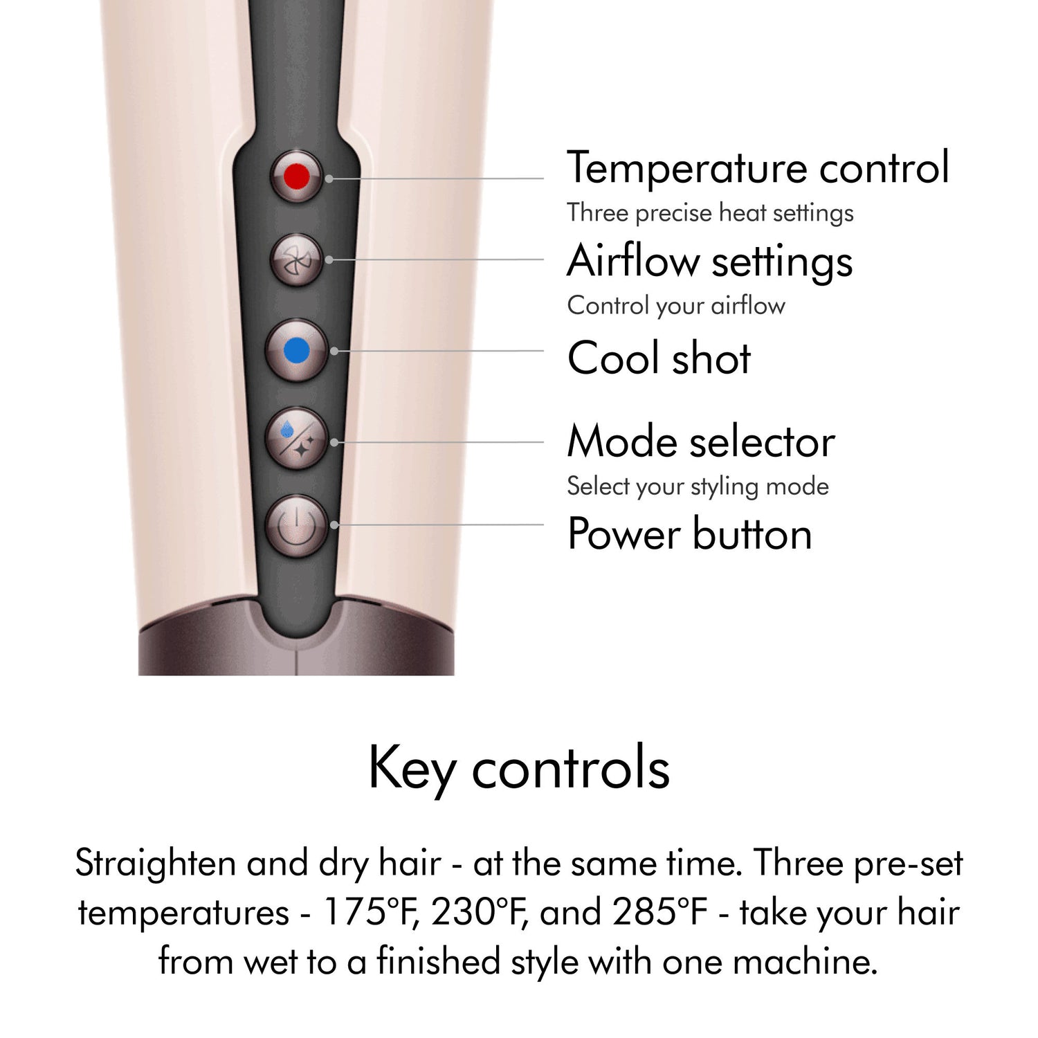 Lifestyle image of Dyson Airstrait Straightener variant: Jasper Plum (Limited Edition)