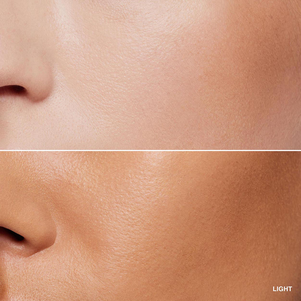 Before and after results of using Bobbi Brown Bronzer Powder variant: Light