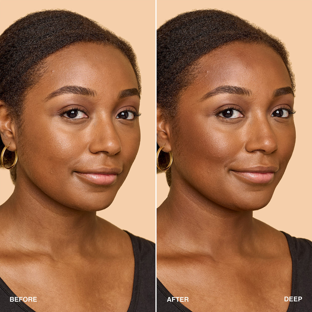 Before and after results of using Bobbi Brown Bronzer Powder variant: Light