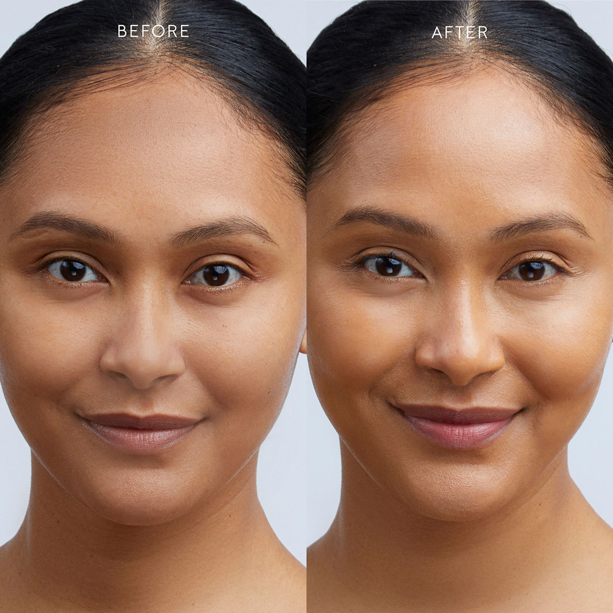 Before and after results of using Kjaer Weis The Beautiful Tint variant: M6