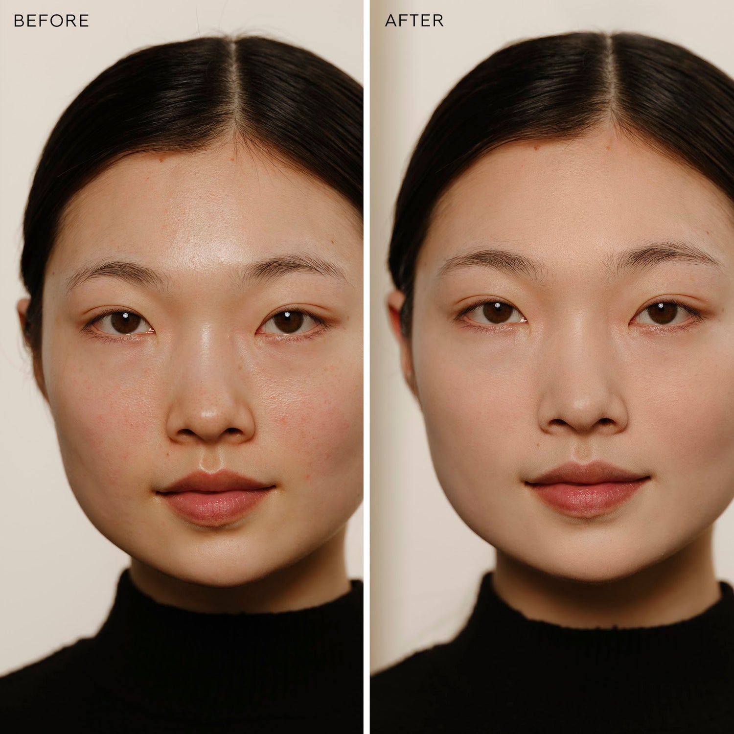 Before and after results of using variant: Matte