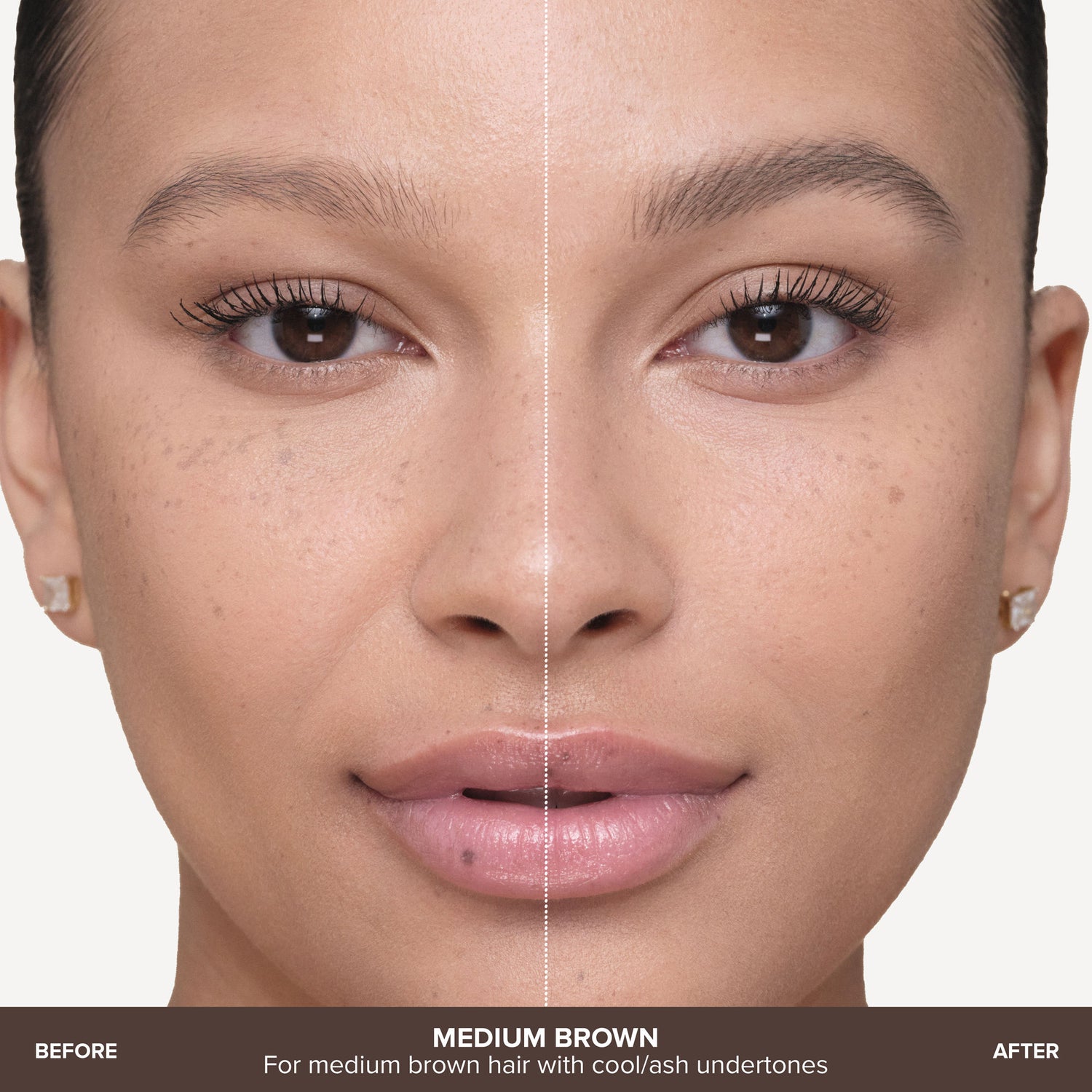 Before and after results of using Anastasia Beverly Hills MicroStroke Brow Pen variant: Medium Brown