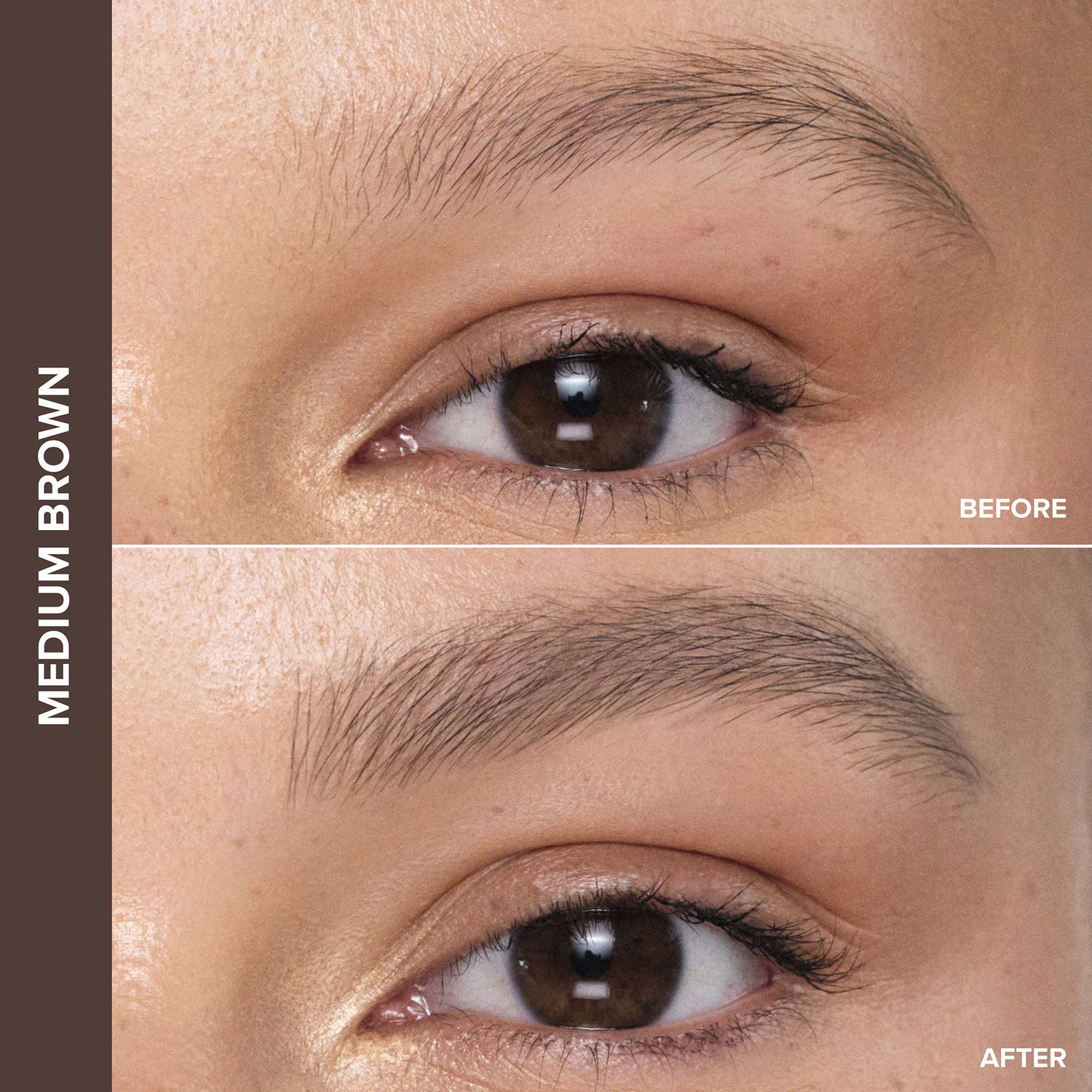 Before and after results of using variant: Medium Brown