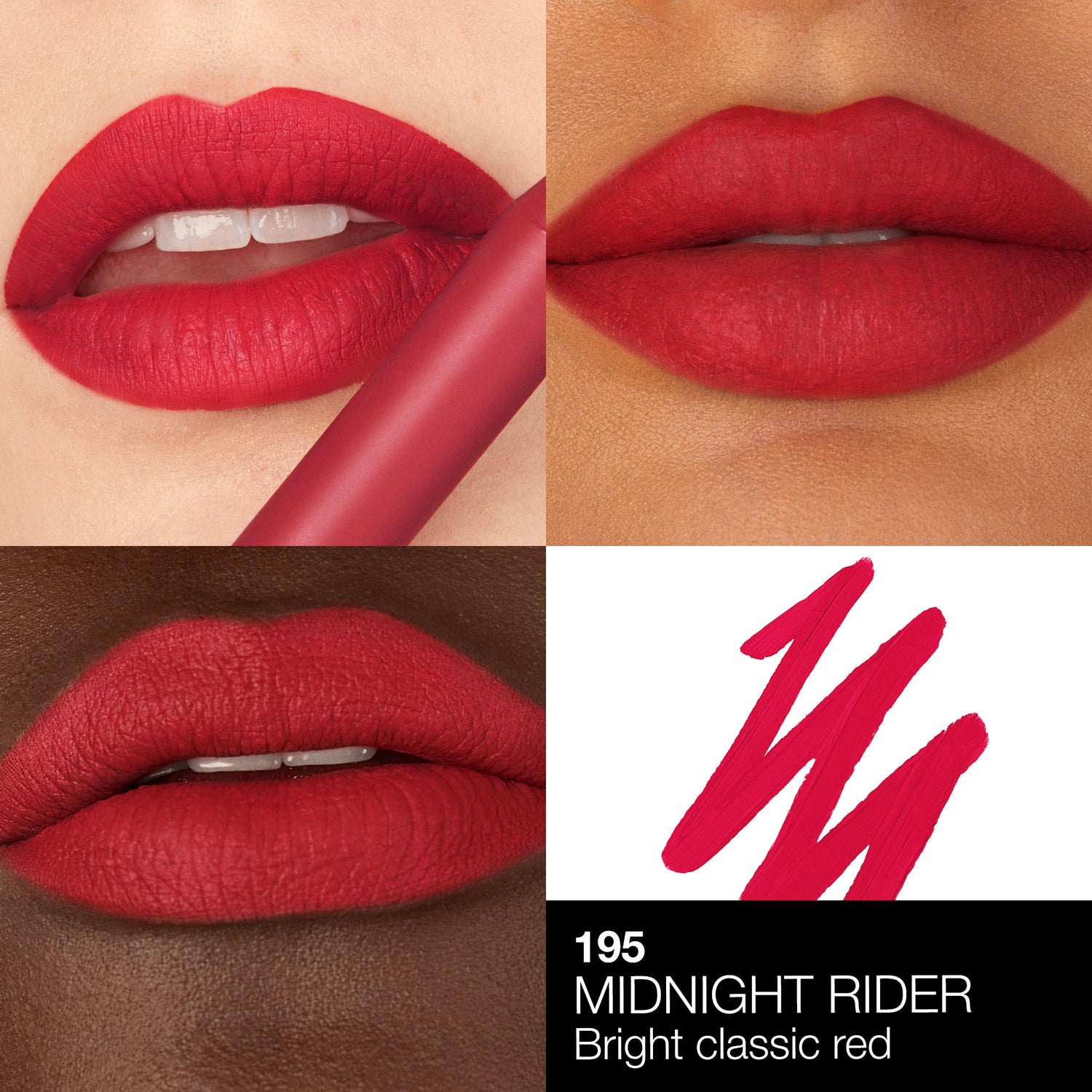 Model image of Nars Powermatte High-Intensity Long-Lasting Lip Pencil variant: Midnight Rider