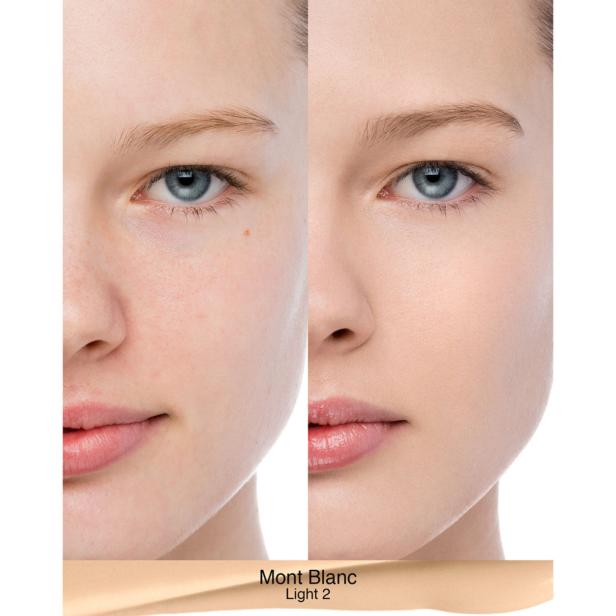 Before and after results of using Nars Natural Radiant Longwear Foundation variant: Mont Blanc L2