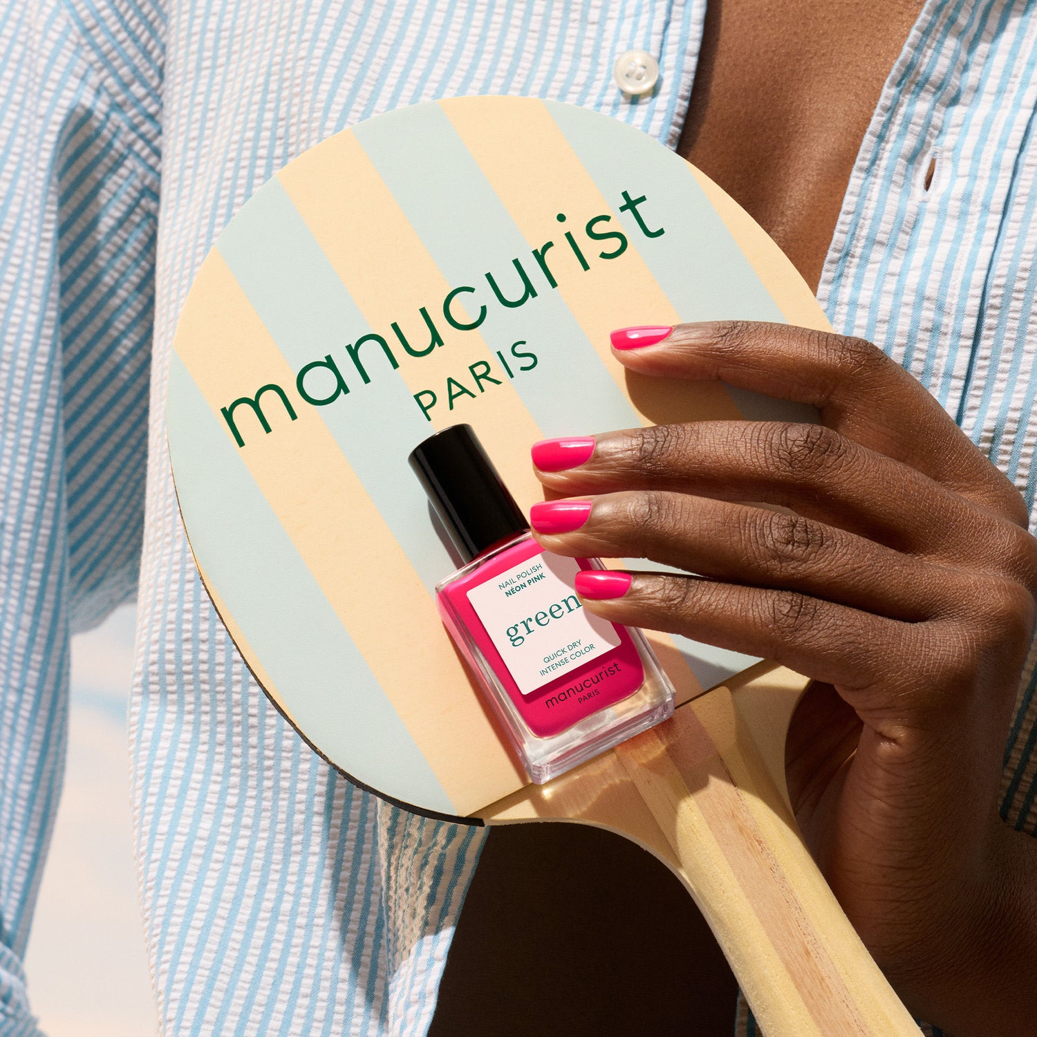 An arm swatch of Manucurist Neon Pink variant: Neon Pink
