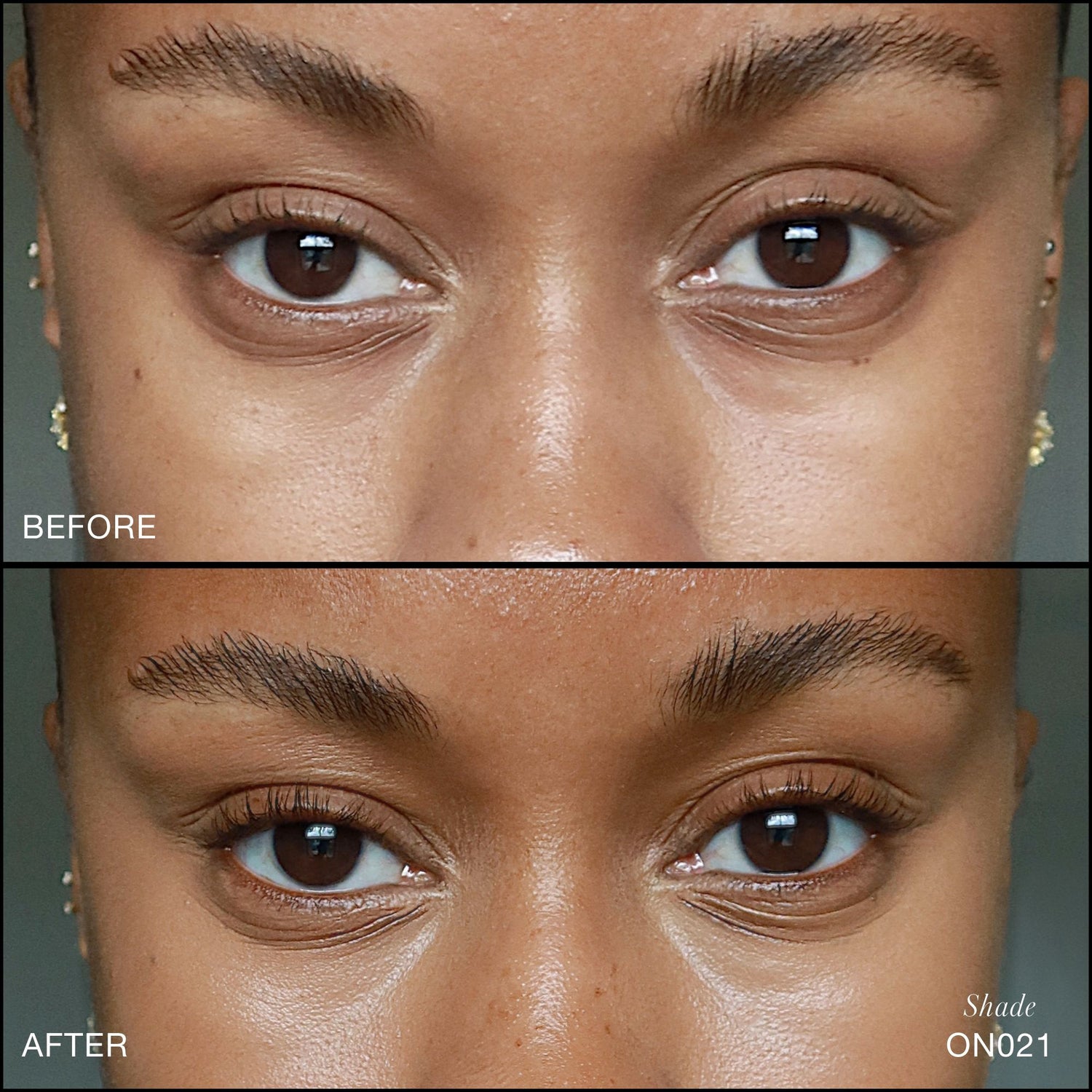 Before and after results of using RMS Beauty Revitalize Hydra Concealer variant: ON021
