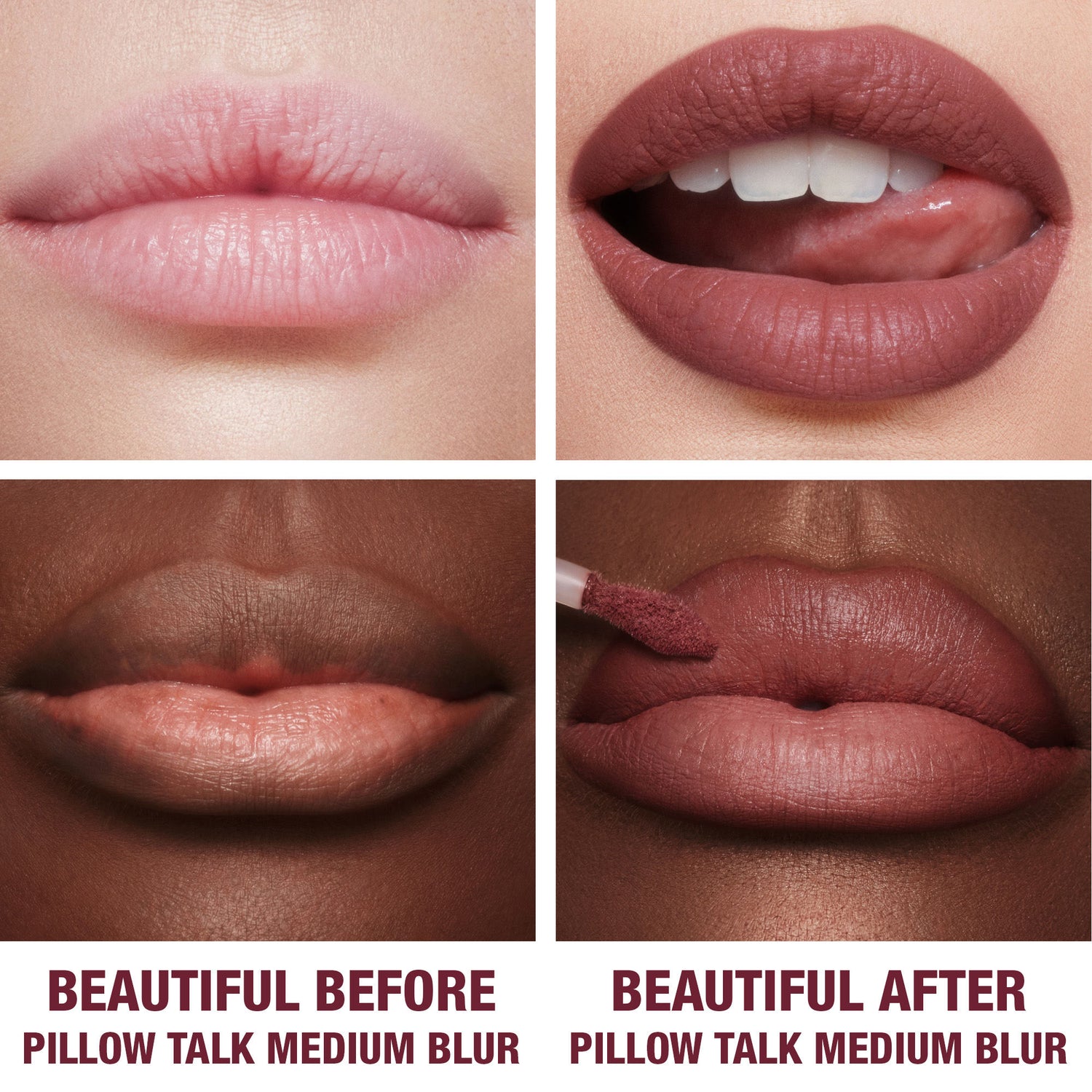 Before and after results of using variant: Pillow Talk Medium Blur