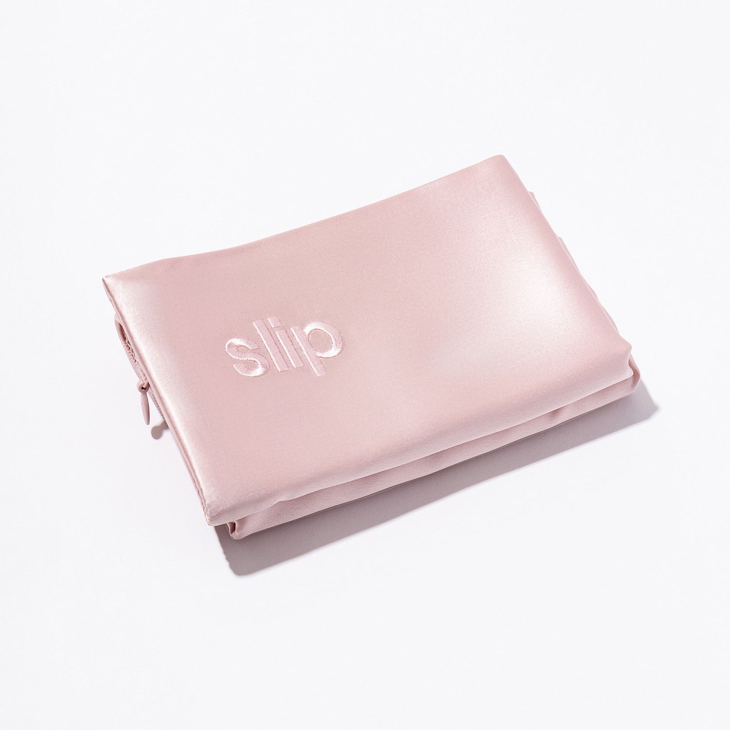Image of an open Slip Pure Silk Queen Pillowcase variant: Pink
