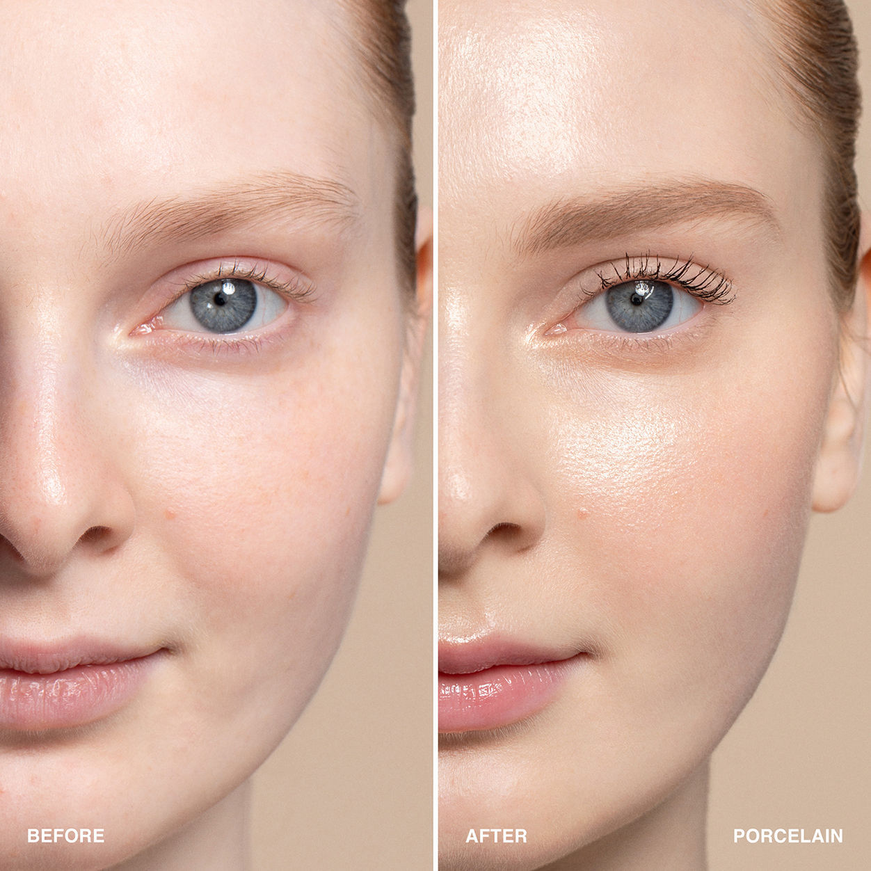 Before and after results of using variant: Porcelain
