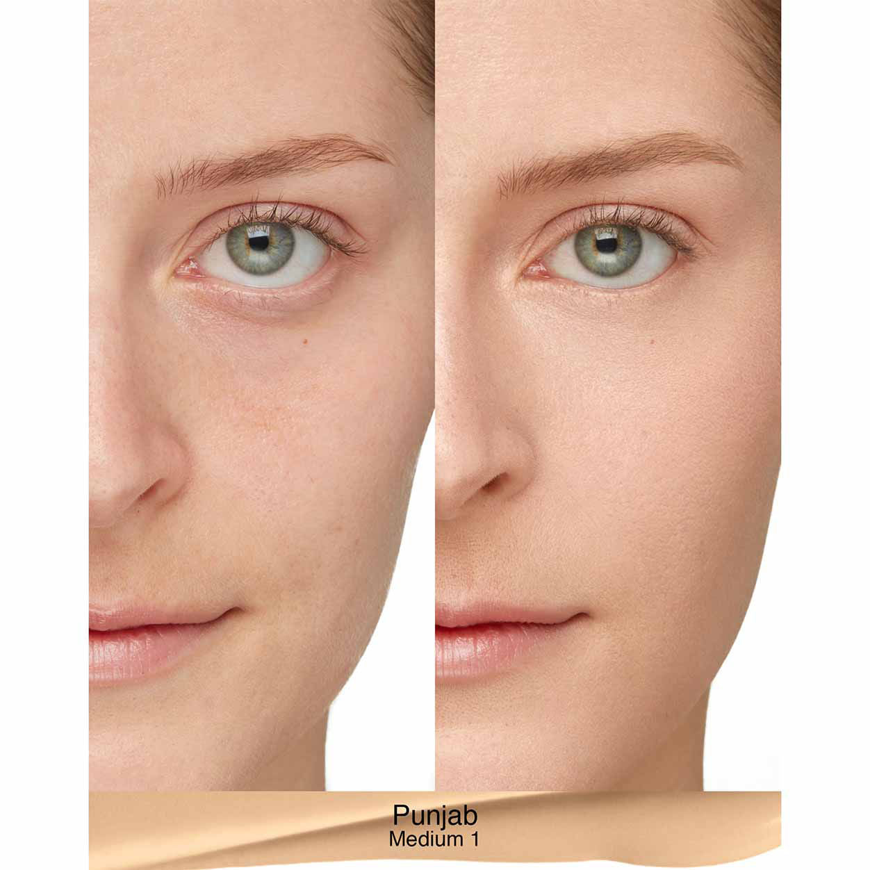 Before and after results of using Nars Natural Radiant Longwear Foundation variant: Punjab M1