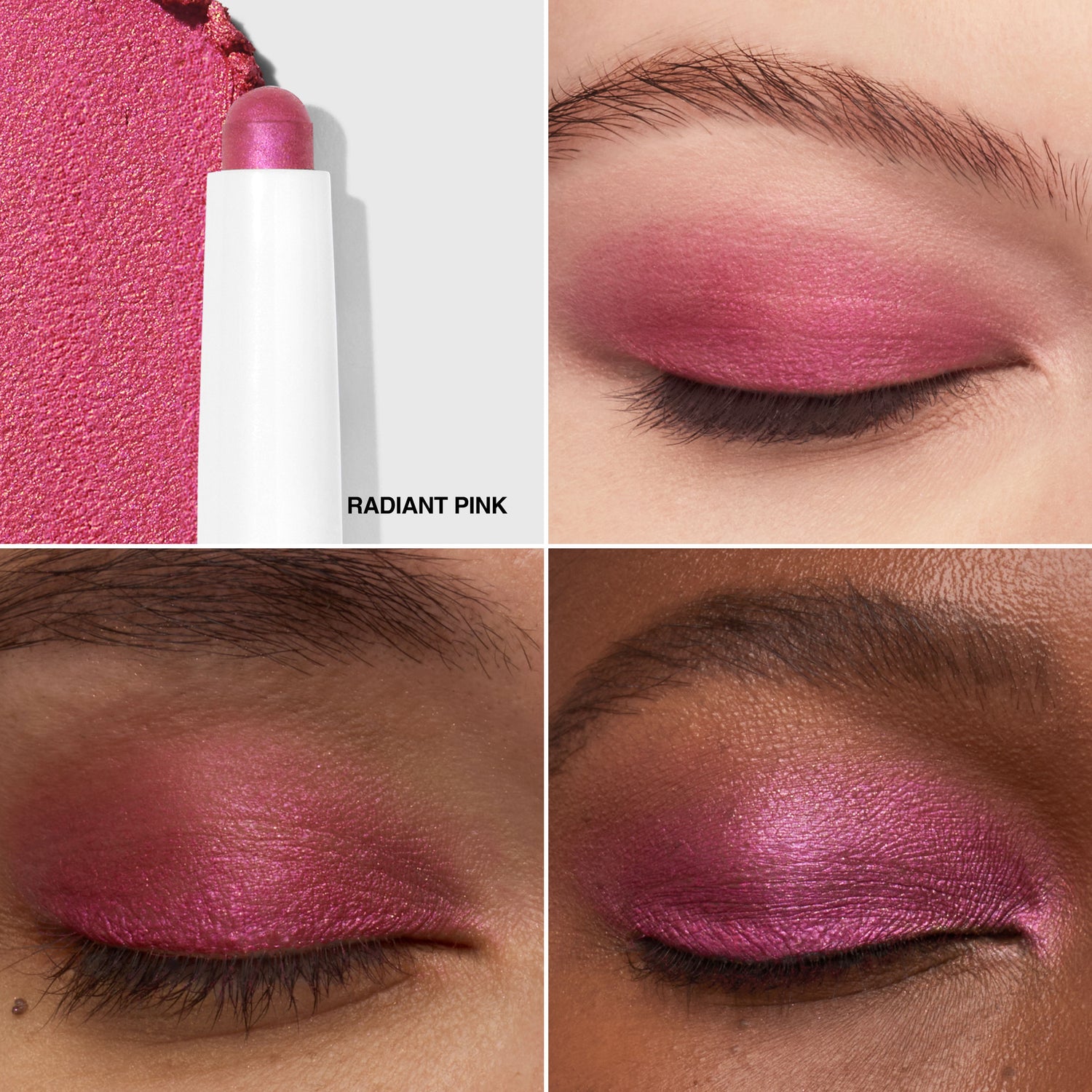 Model image of Bobbi Brown Holiday Long-Wear Cream Eyeshadow Stick (Limited Edition) variant: Radiant Pink