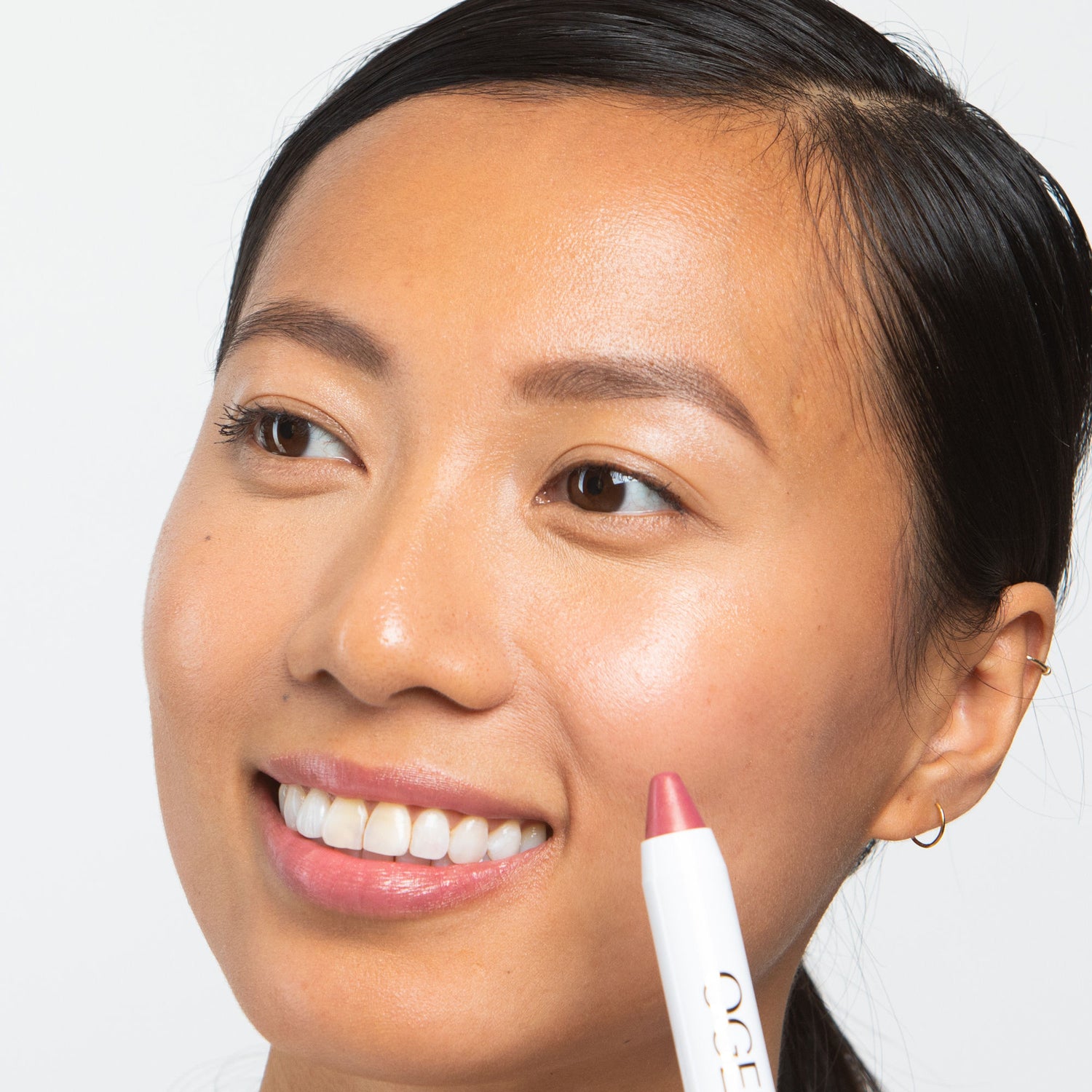 Model image of Ogee Tinted Sculpted Lip Oil variant: Rosalia