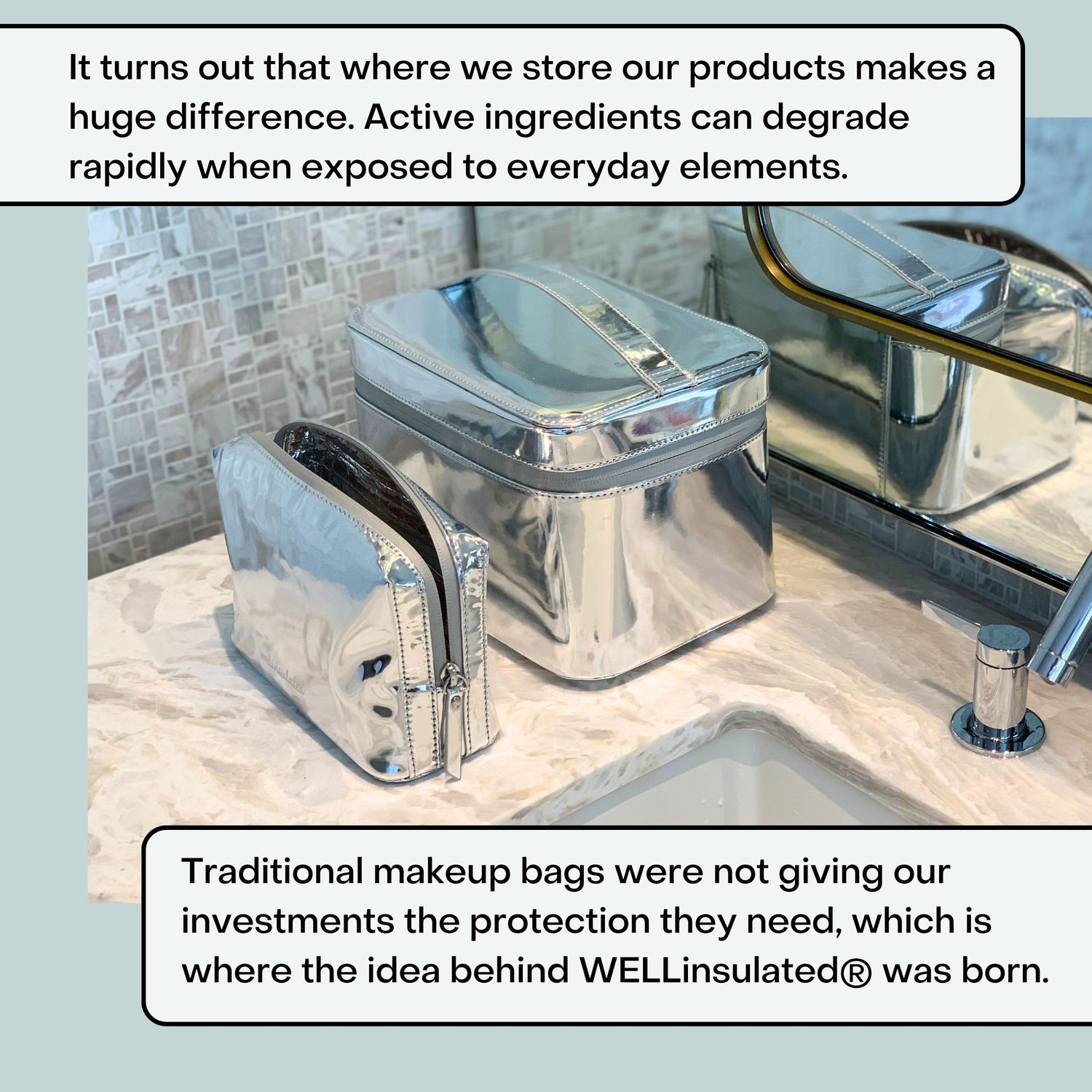 Lifestyle image of Wellinsulated Performance Beauty Case variant: Rose Gold