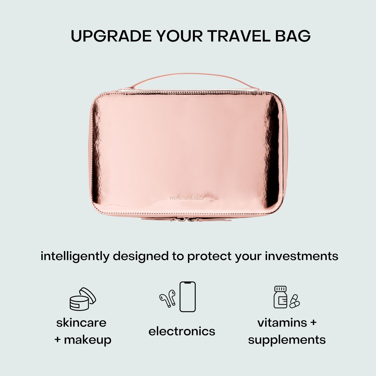 Lifestyle image of Wellinsulated Performance Travel Case variant: Rose Gold
