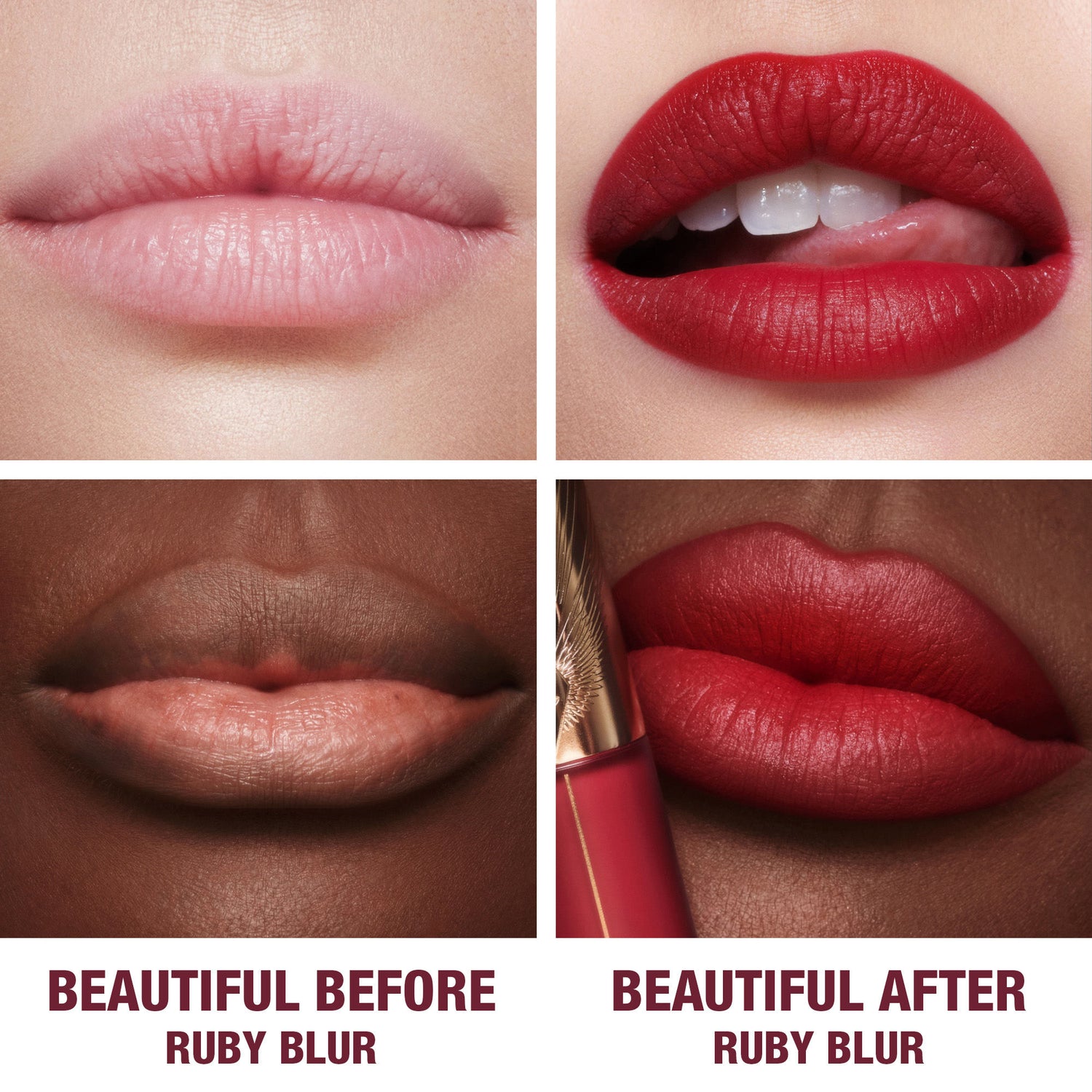 Before and after results of using variant: Ruby Blur