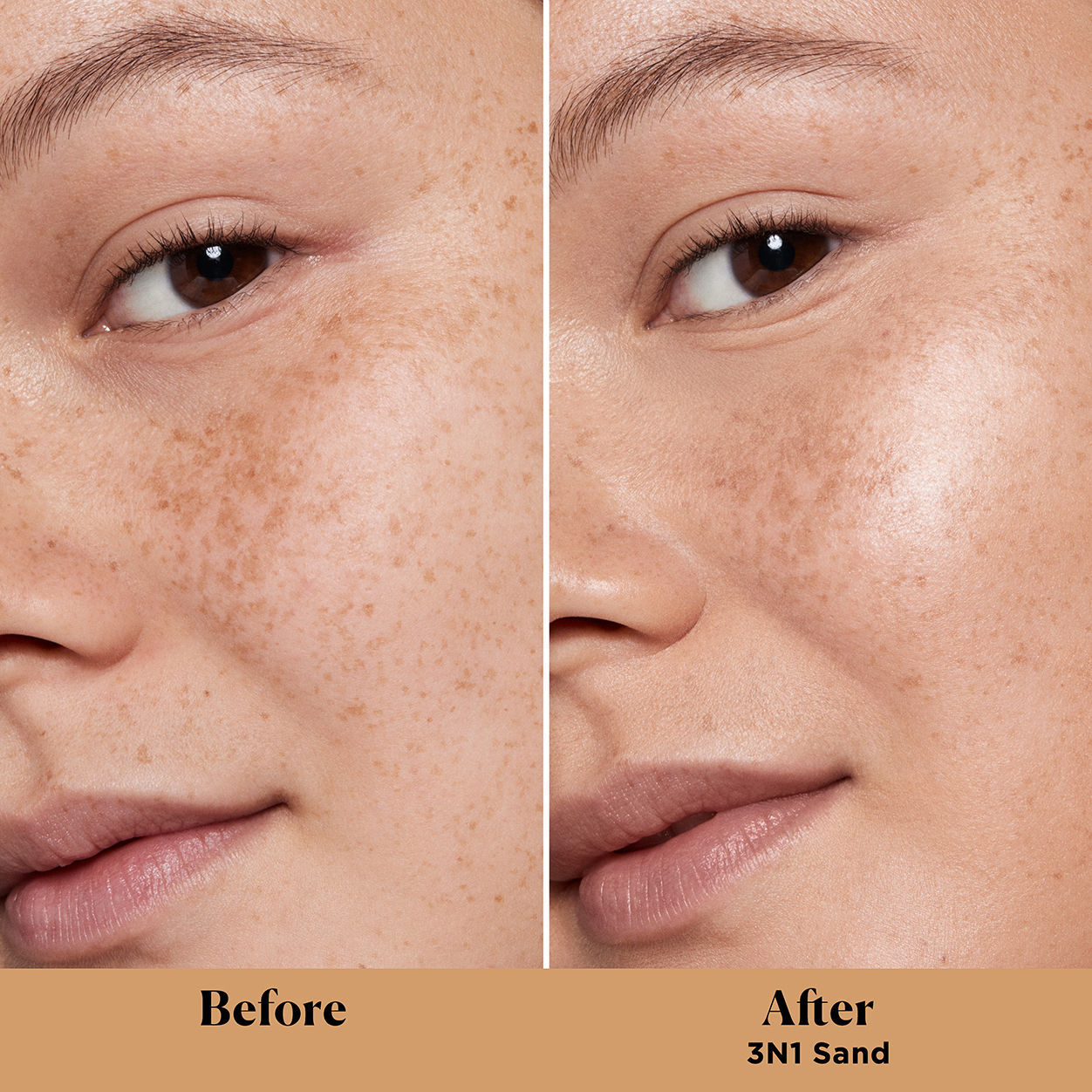 Before and after results of using Laura Mercier Tinted Moisturizer Light Revealer Natural Skin Illuminator Broad Spectrum SPF 25 variant: Sand