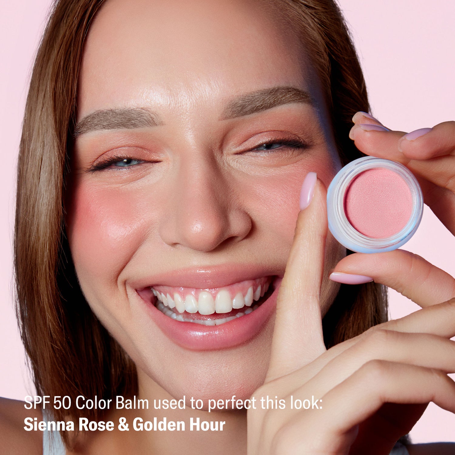 Model image of Odacité SPF 50 Color Balm variant: Sienna Rose
