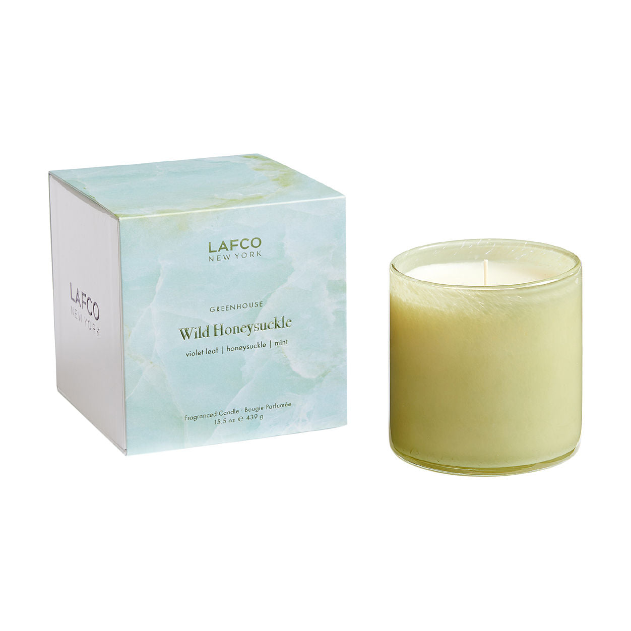 Image of an open Lafco Wild Honeysuckle Candle variant: Signature