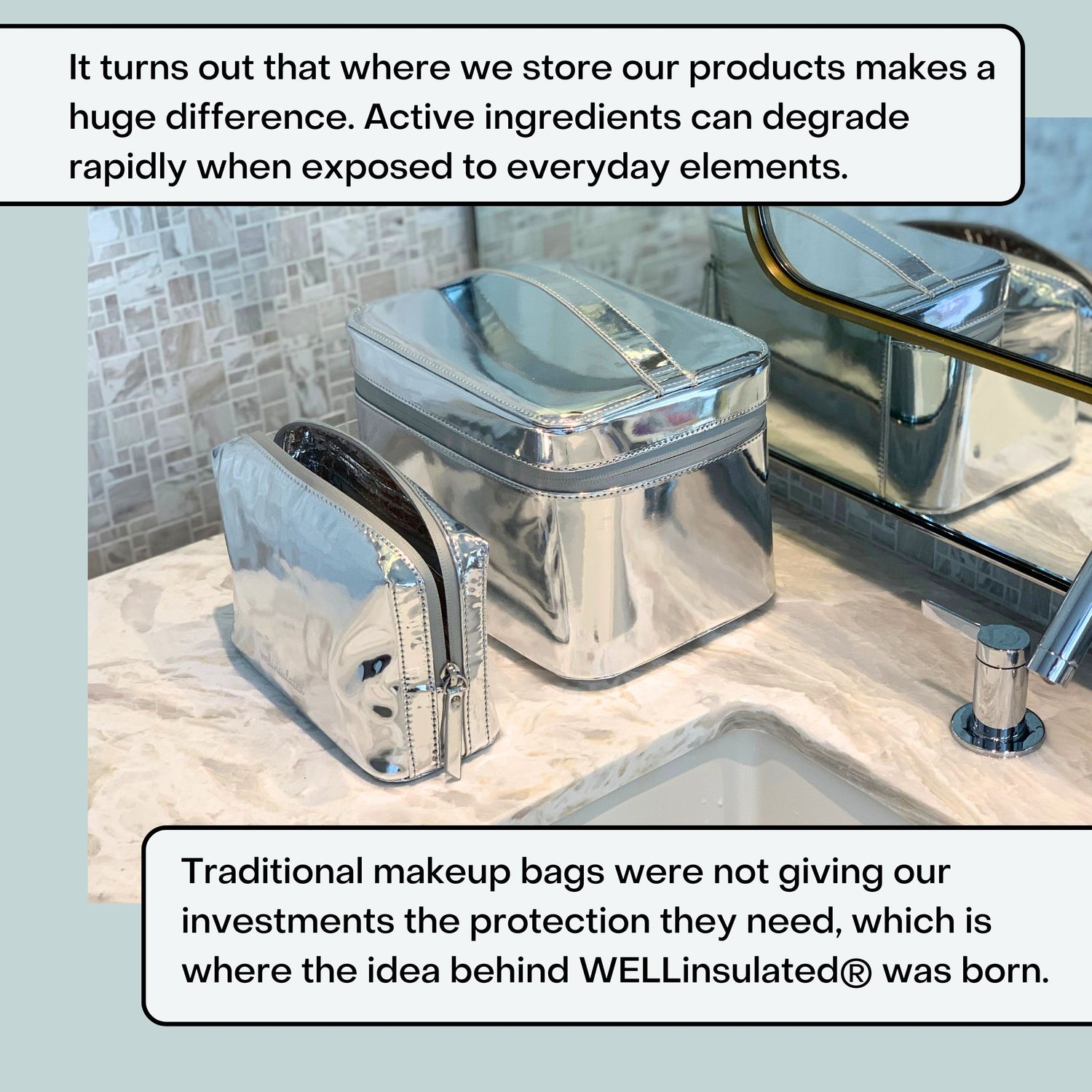 Lifestyle image of Wellinsulated Performance Beauty Case variant: Silver