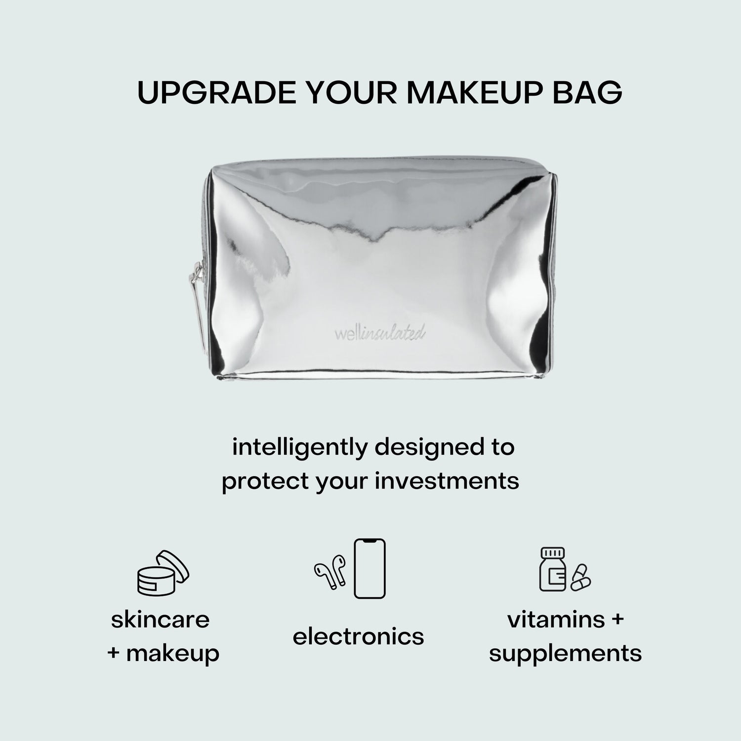 Model image of Wellinsulated Performance Beauty Bag variant: Silver