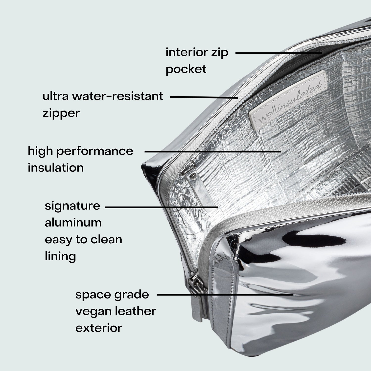 Model image of Wellinsulated Performance Beauty Bag variant: Silver
