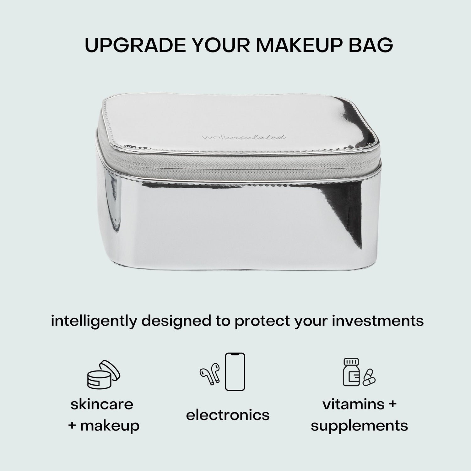 Lifestyle image of Wellinsulated Performance Mini Travel Case variant: Silver