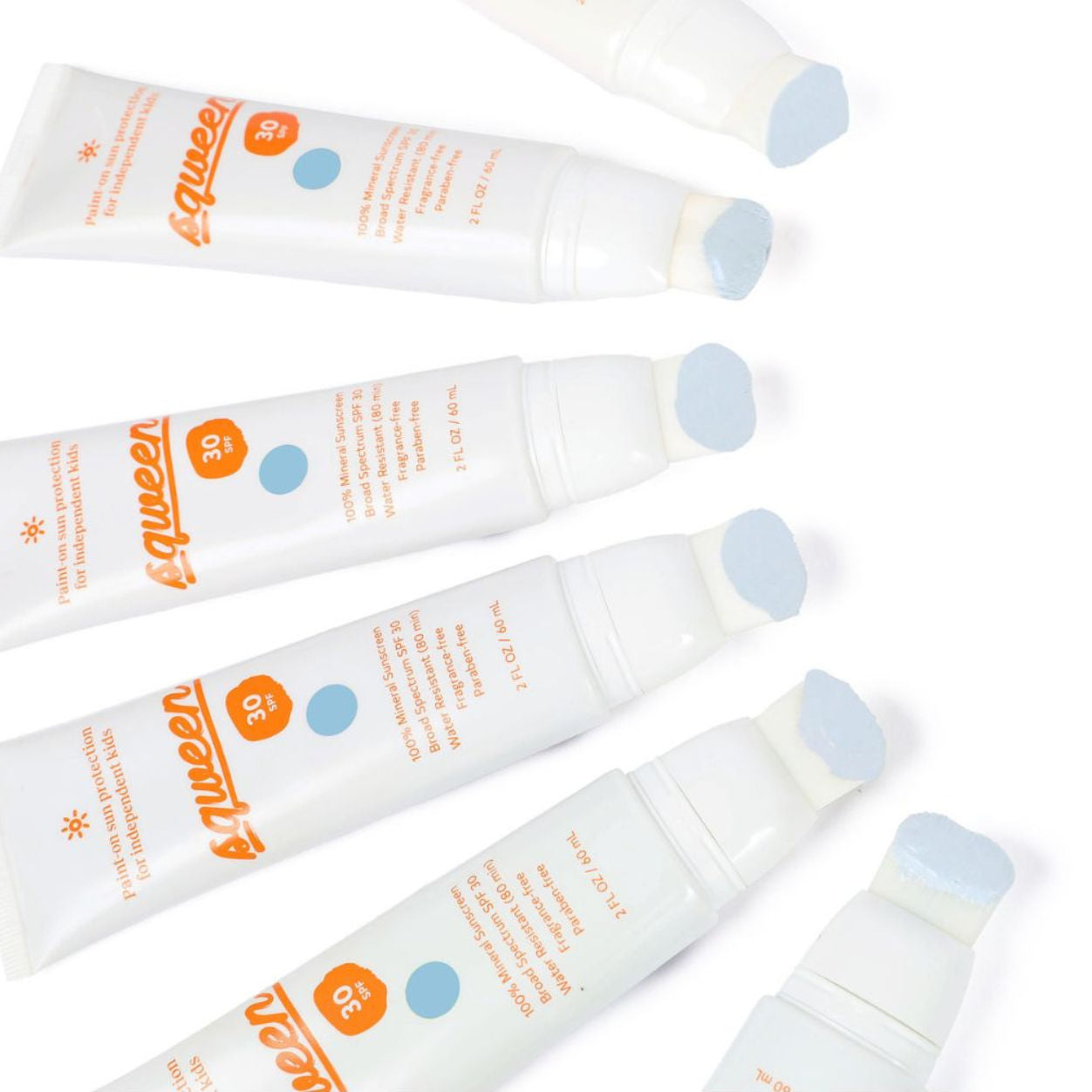 Back image of Sqween SunPaint 100% Mineral Broad Spectrum SPF 30 variant: Sky Blue Sheer Matte