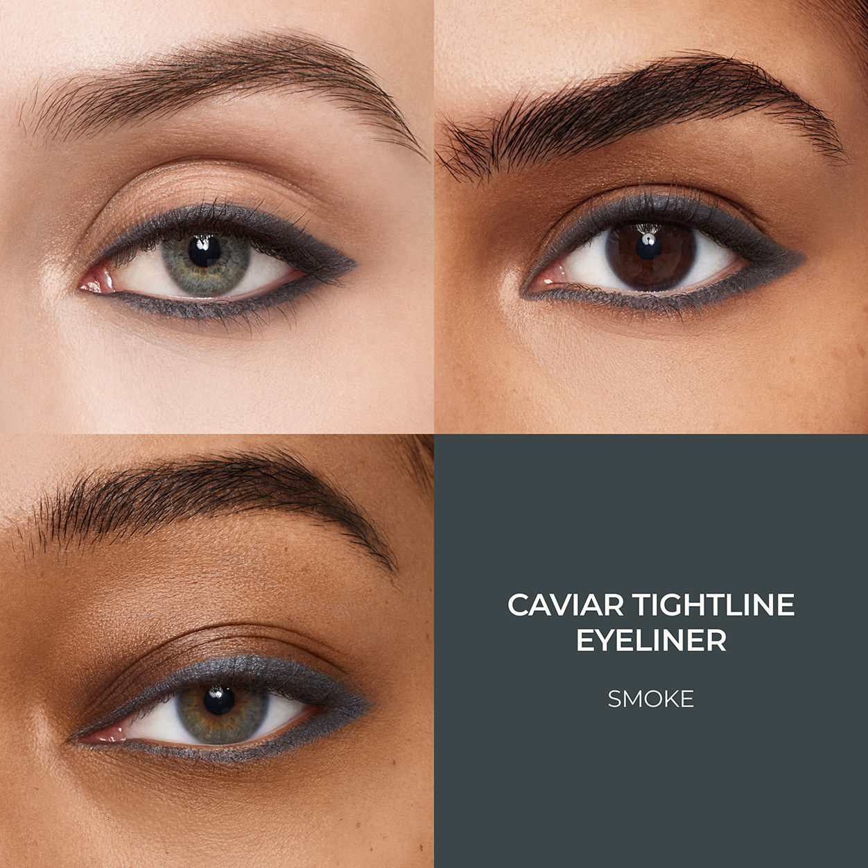 A shade comparison of Laura Mercier Caviar Tightline Eyeliner variant: Smoke