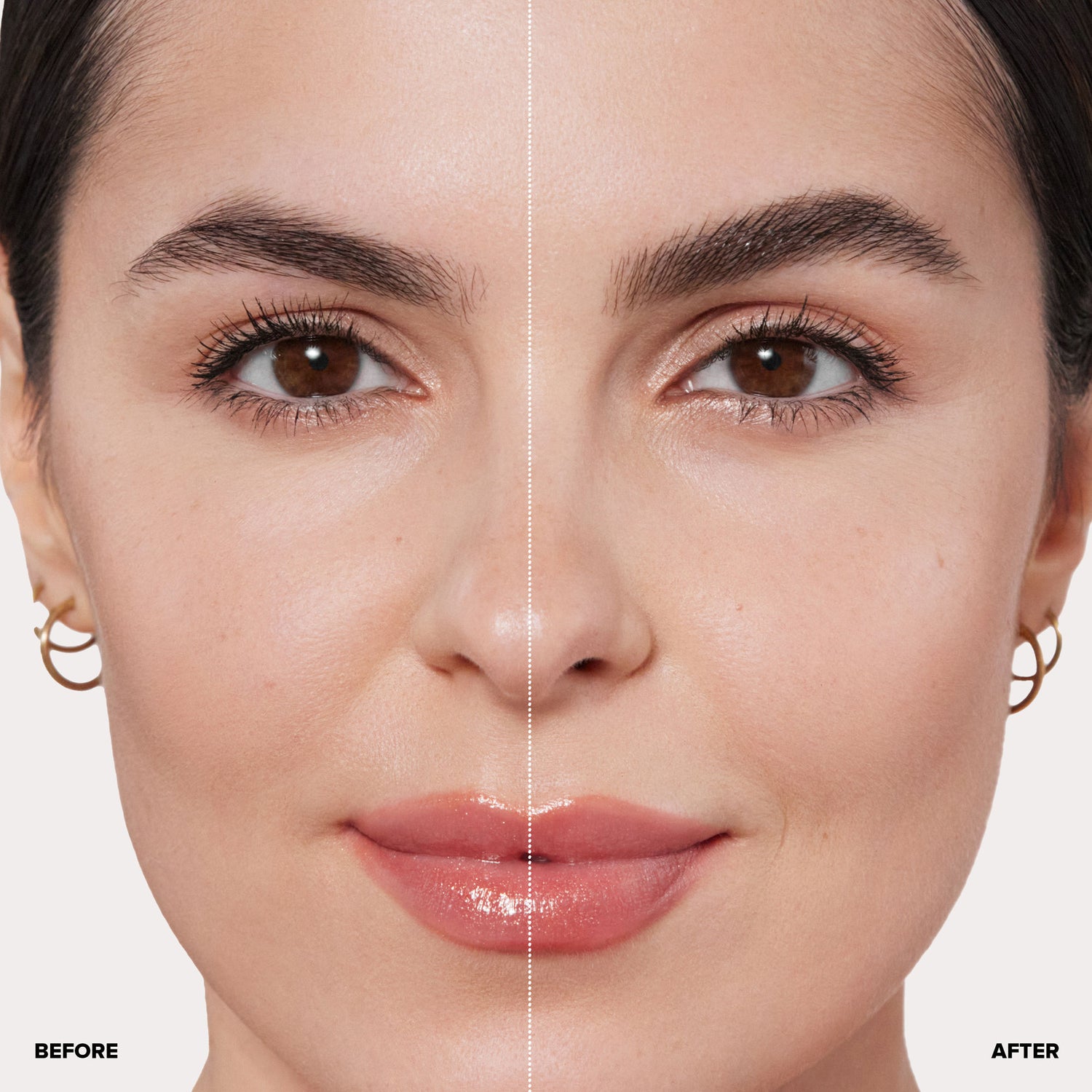 Before and after results of using Anastasia Beverly Hills Soft Brown variant: Soft Brown