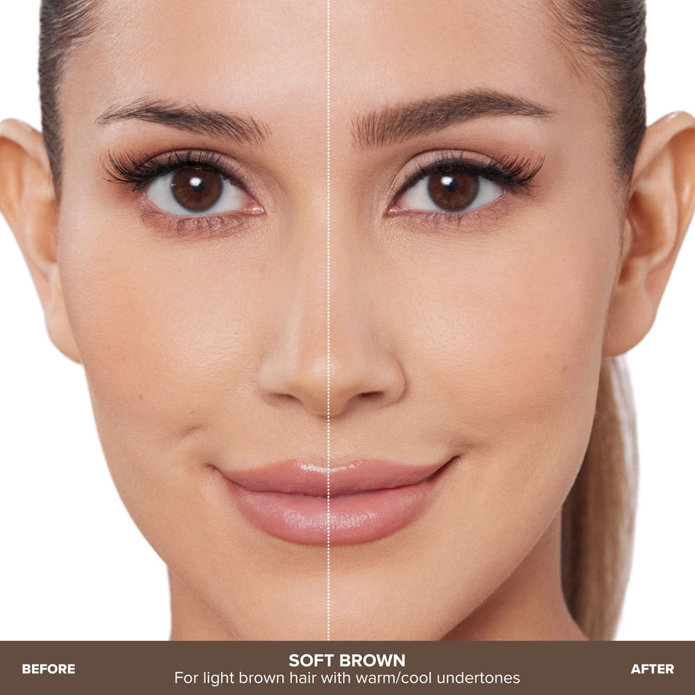Before and after results of using Anastasia Beverly Hills Soft Brown variant: Soft Brown