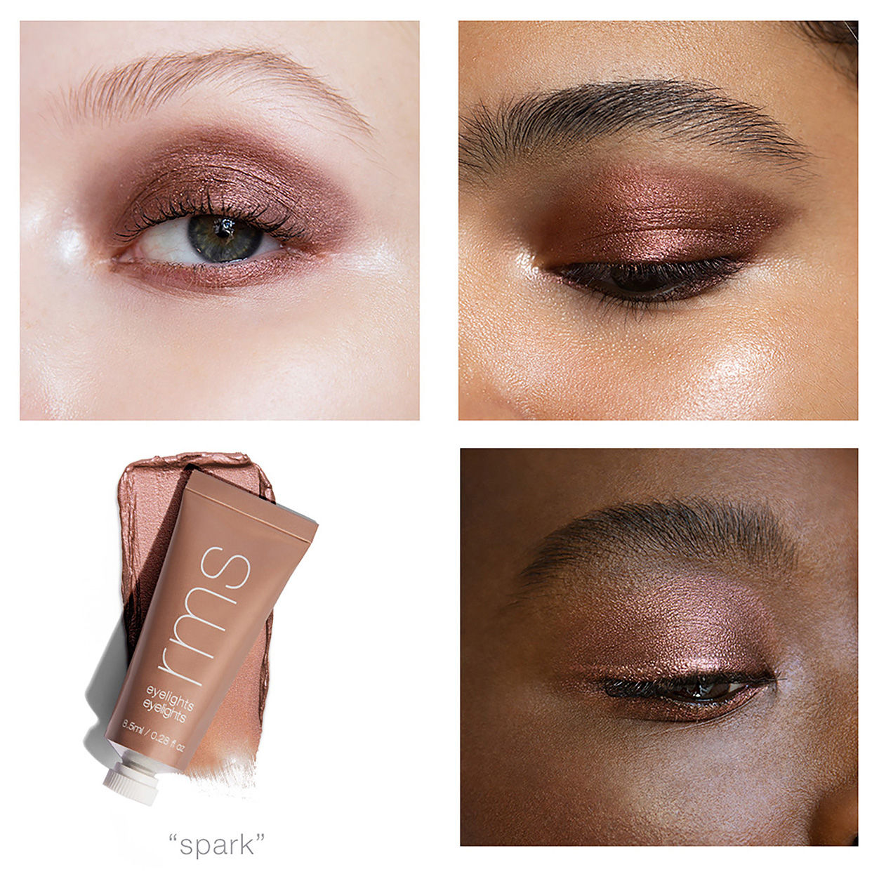 Model image of RMS Beauty Eyelights Cream Eyeshadow variant: Spark