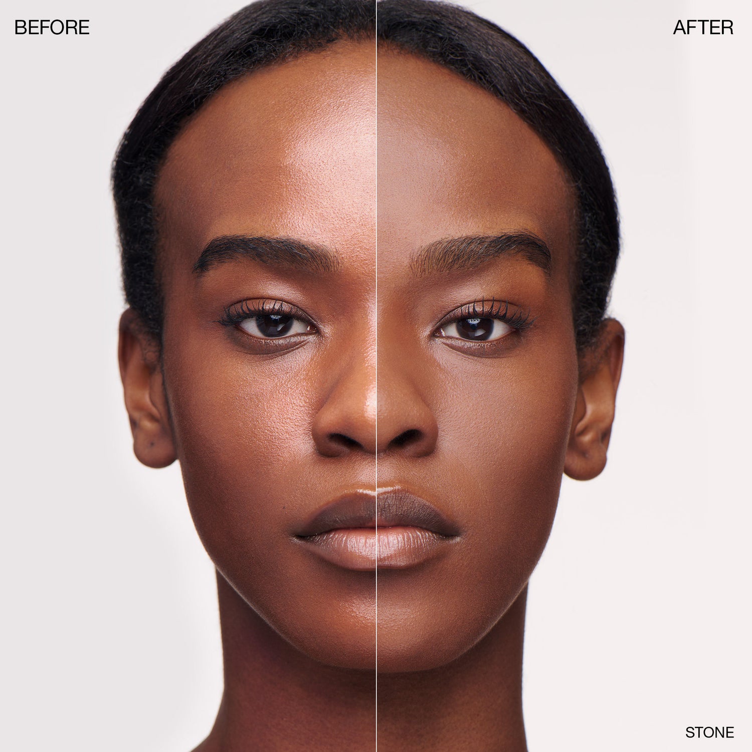 Before and after results of using variant: Stone