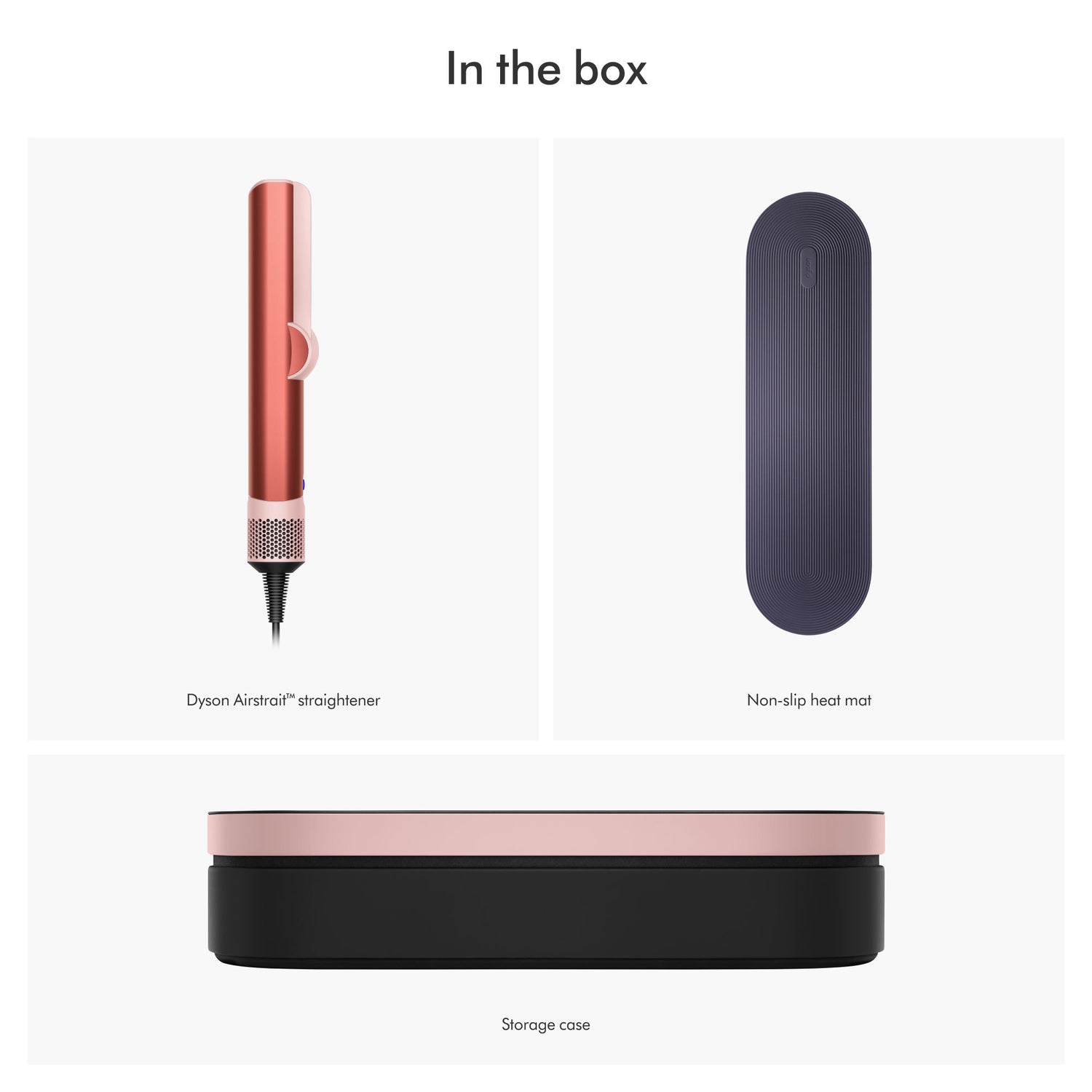 Lifestyle image of Dyson Airstrait Straightener variant: Strawberry Bronze and Blush Pink