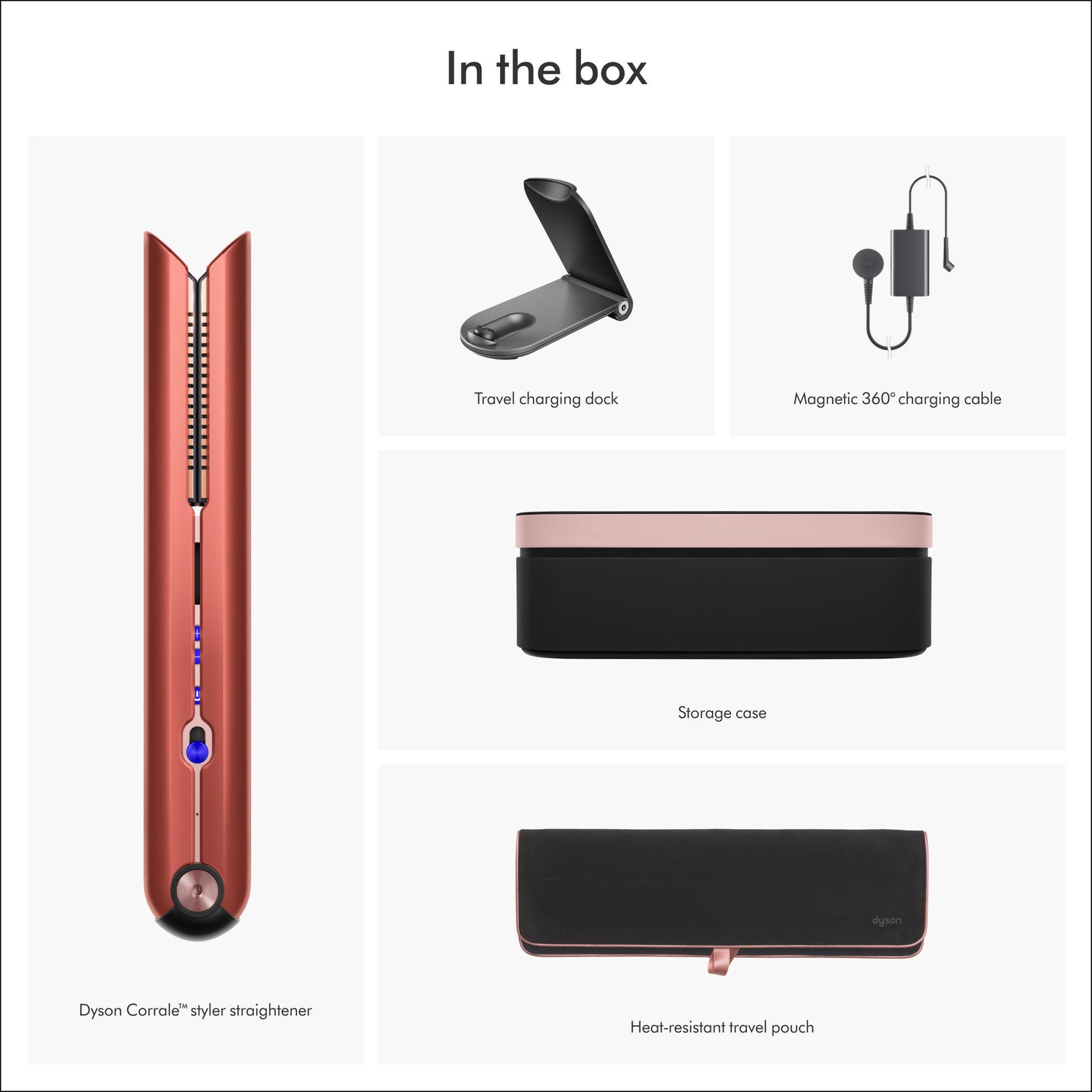 Lifestyle image of Dyson Corrale Hair Straightener variant: Strawberry Bronze and Blush Pink (Special Edition)