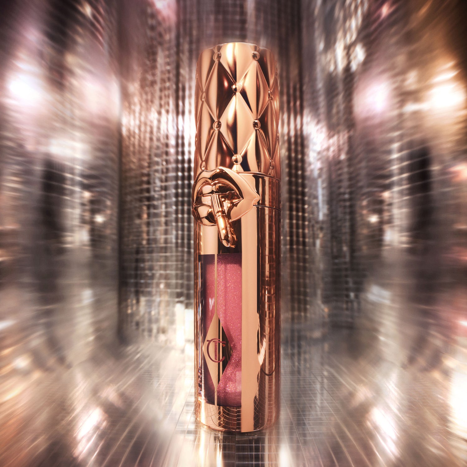 Lifestyle image of Charlotte Tilbury Pillow Talk Big Lip Plumpgasm variant: Strawberry Chocolate (Limited Edition)