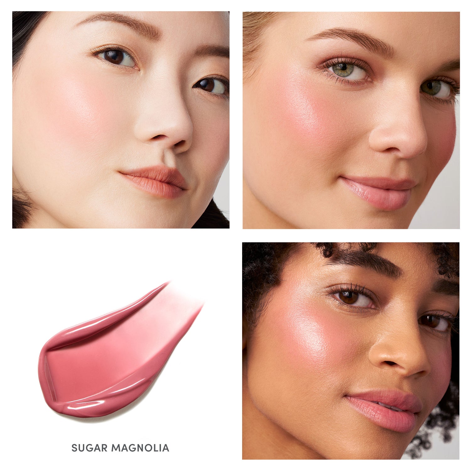 Model image of Jane Iredale ColorLuxe Liquid Blush variant: Sugar Magnolia