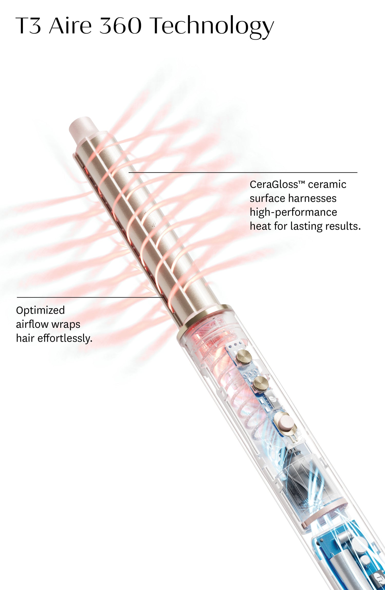 Back image of T3 Aire 360 Ceramic Air Styler Blowout Kit variant: Sugar Plum (Limited Edition)