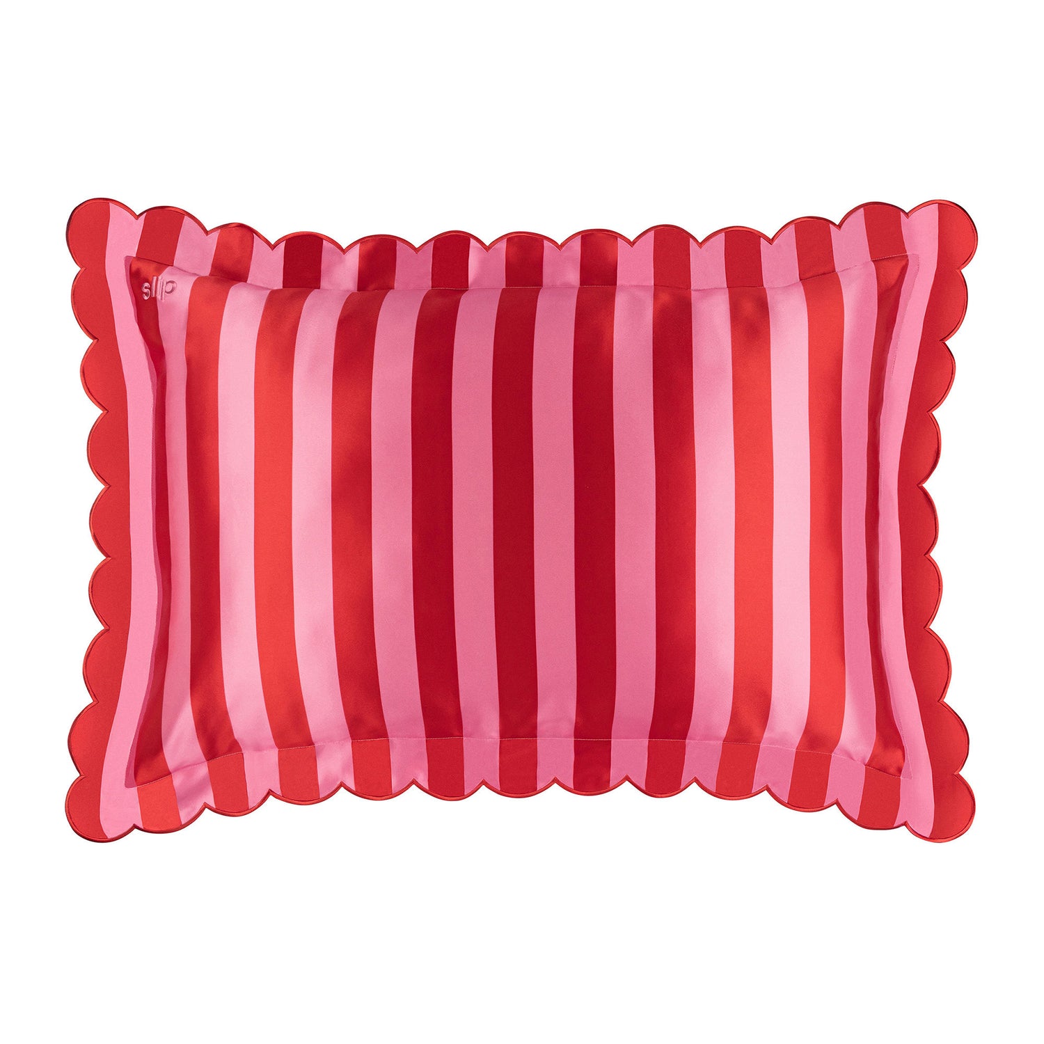 Image of an open Slip Pure Silk Queen Pillowcase with Scalloped Edge variant: Sunshade (Limited Edition)