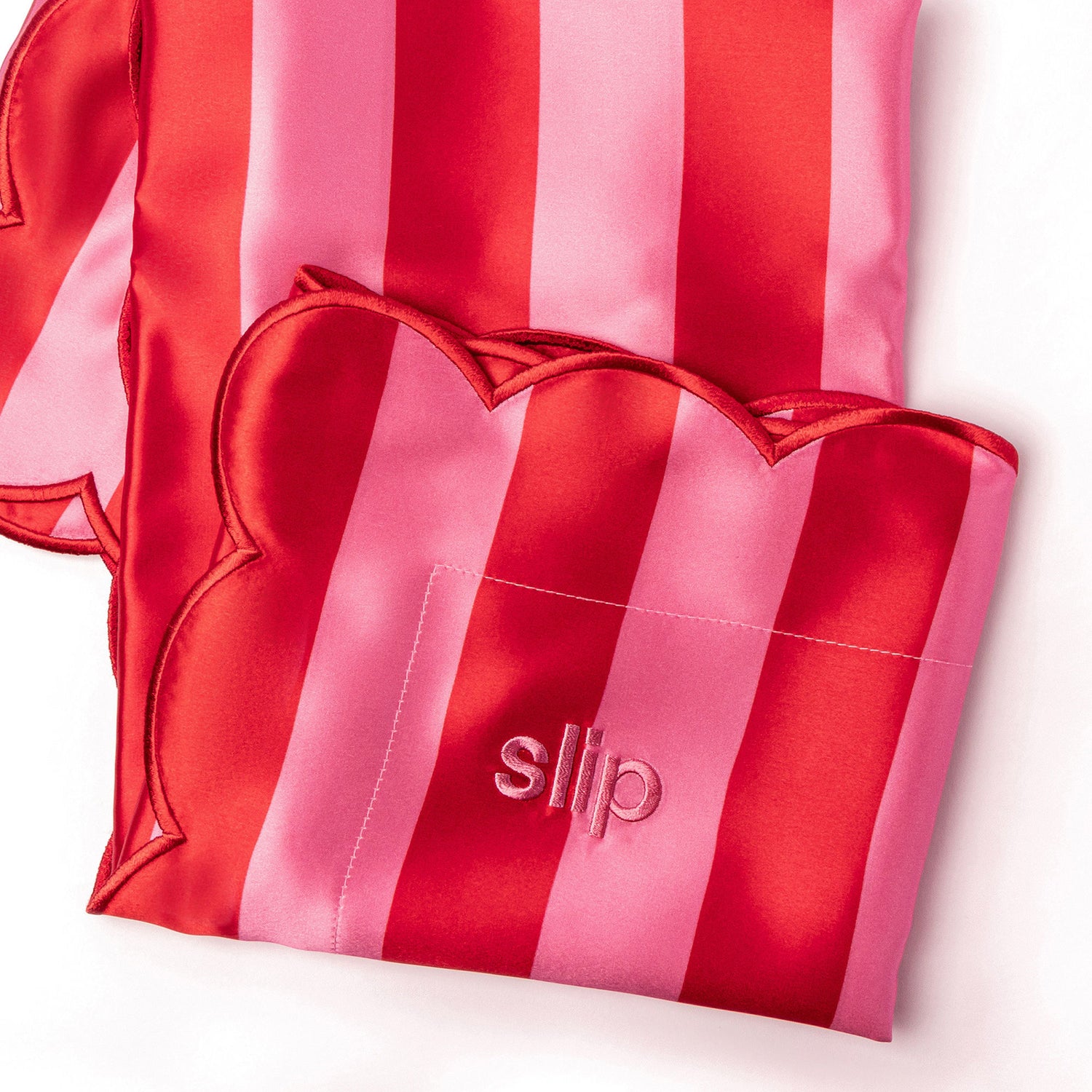 Top-view image of Slip Pure Silk Queen Pillowcase with Scalloped Edge variant: Sunshade (Limited Edition)