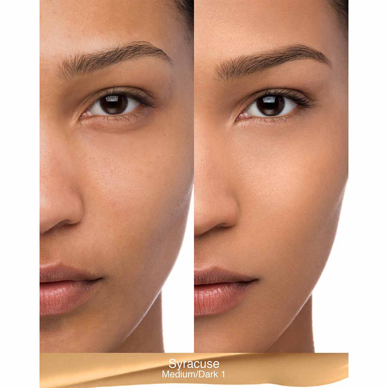 Before and after results of using Nars Natural Radiant Longwear Foundation variant: Syracuse MD1