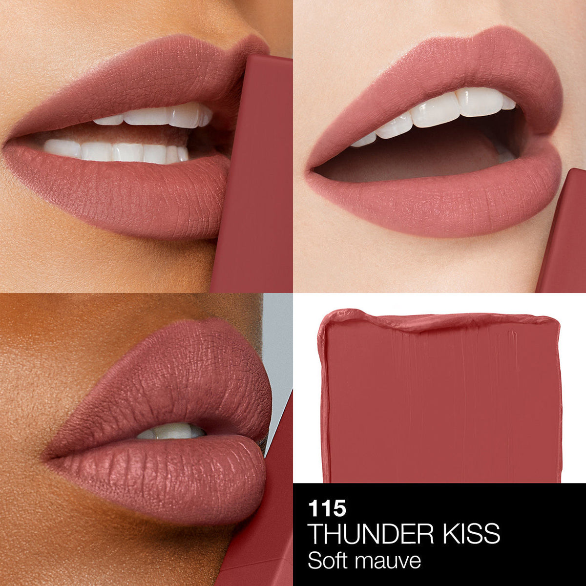 Model image of Nars Powermatte Lipstick variant: Thunder Kiss 115