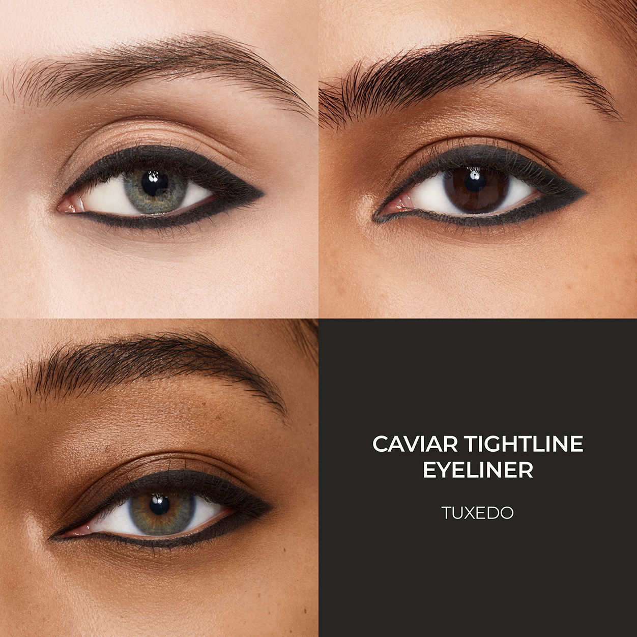 A shade comparison of Laura Mercier Caviar Tightline Eyeliner variant: Tuxedo