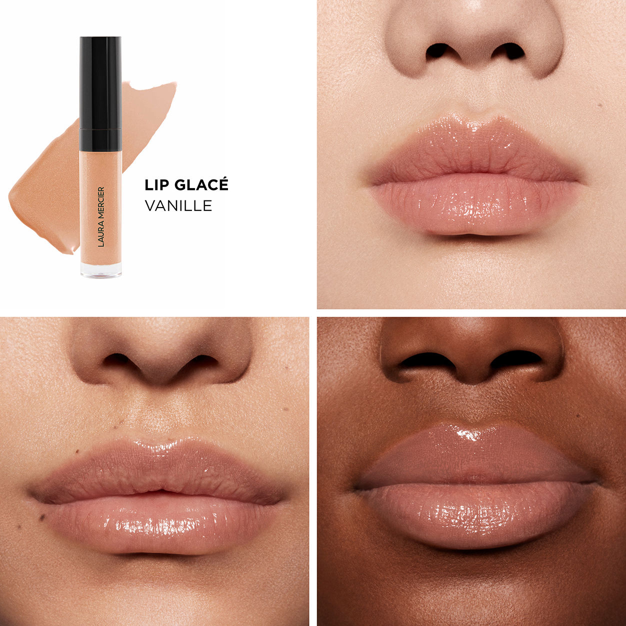 Model image of Laura Mercier Lip Glacé Lip Gloss variant: Vanilla