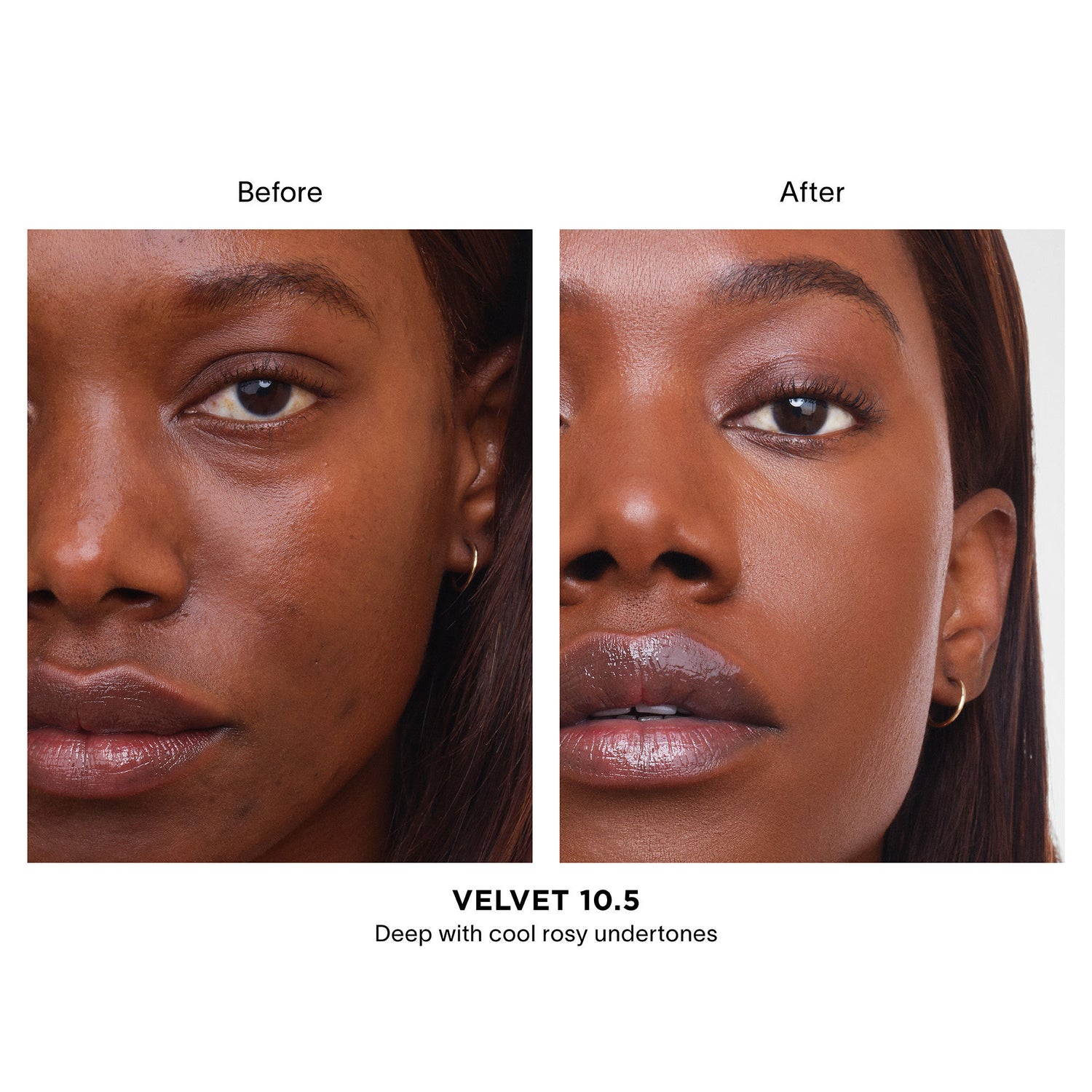 Before and after results of using Hourglass Vanish Airbrush Concealer variant: Velvet 10.5